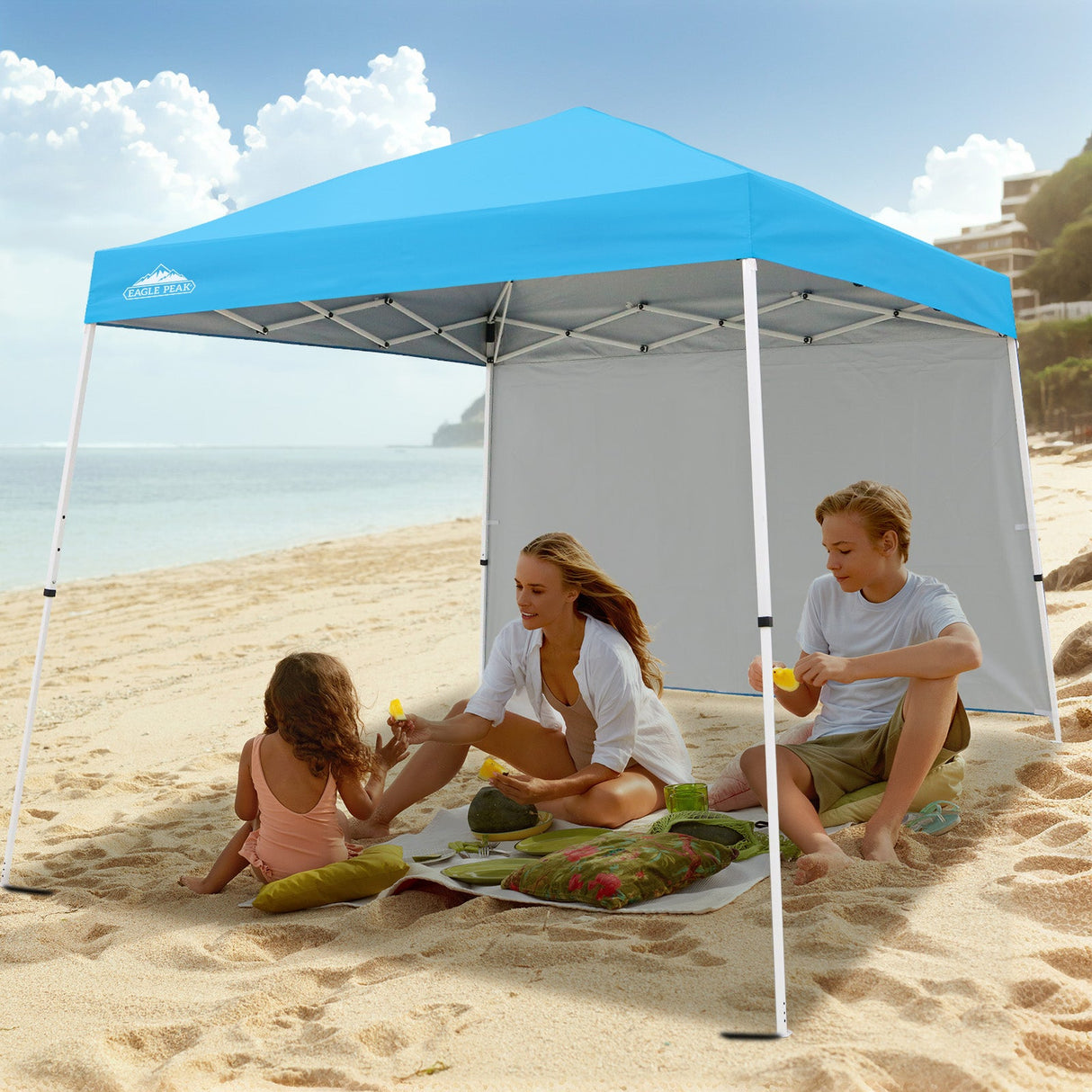 10x10 Pop Up Canopy Tent with Wall Panel, 10x10 Base 8x8 Top - Eagle Peak Custom Canopy Tent