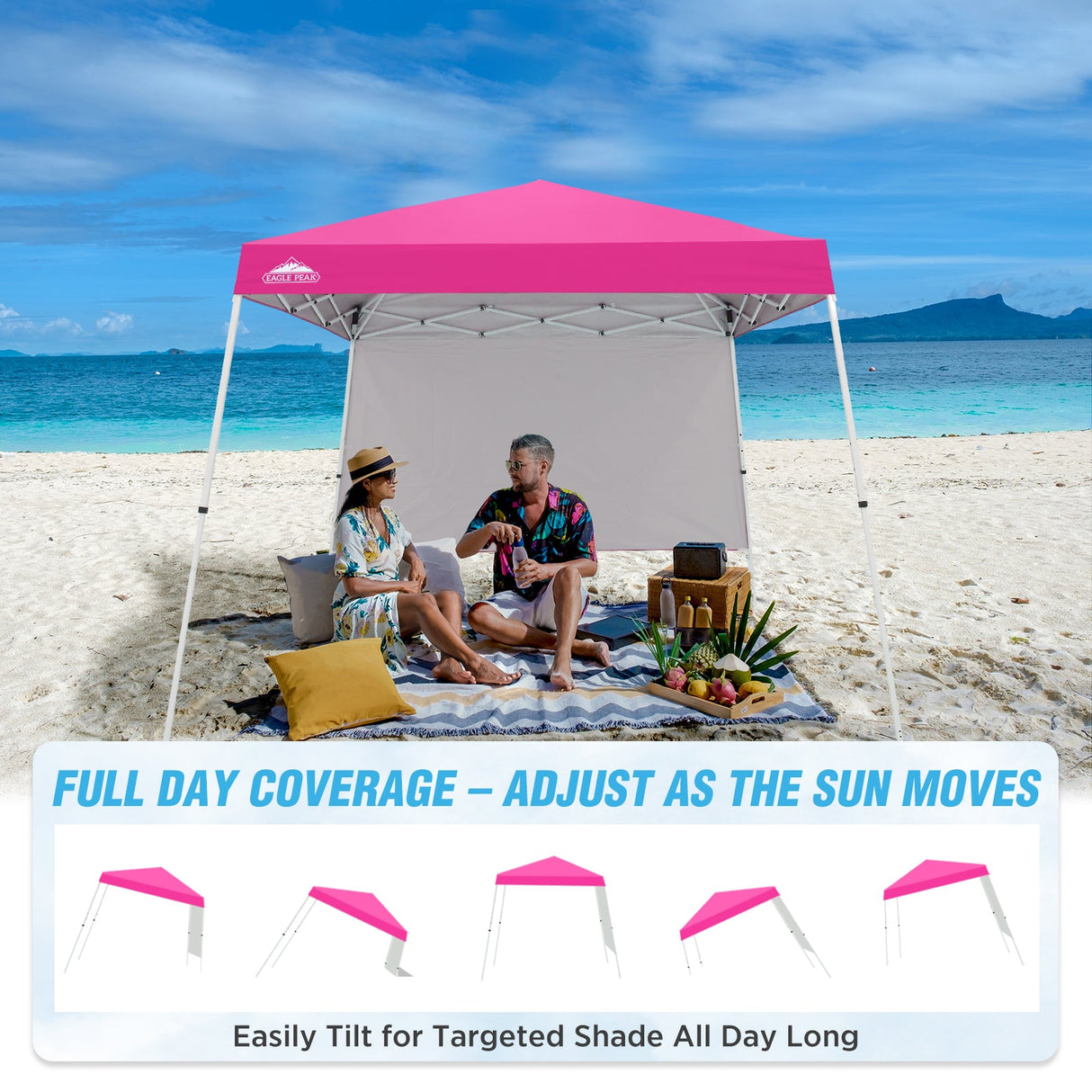 10x10 Pop Up Canopy Tent with Wall Panel, 10x10 Base 8x8 Top - Eagle Peak Custom Canopy Tent