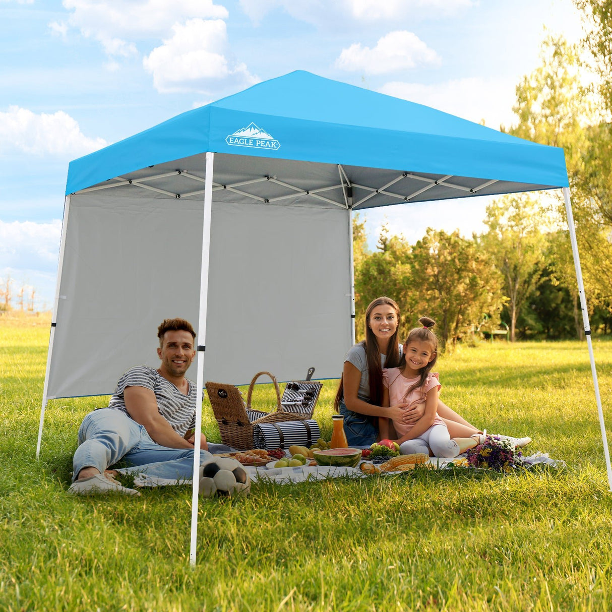 10x10 Pop Up Canopy Tent with Wall Panel, 10x10 Base 8x8 Top - Eagle Peak Custom Canopy Tent