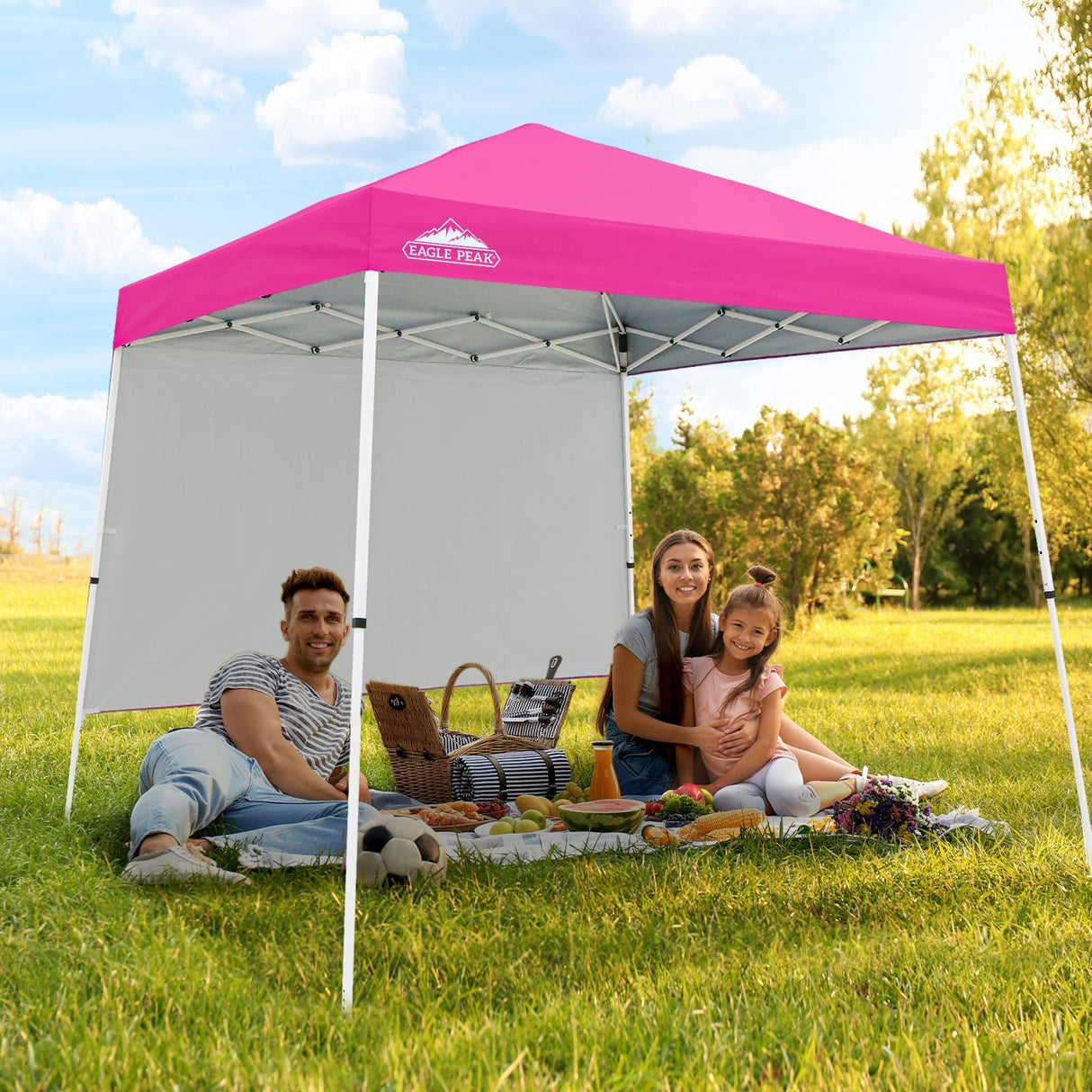 10x10 Pop Up Canopy Tent with Wall Panel, 10x10 Base 8x8 Top - Eagle Peak Custom Canopy Tent