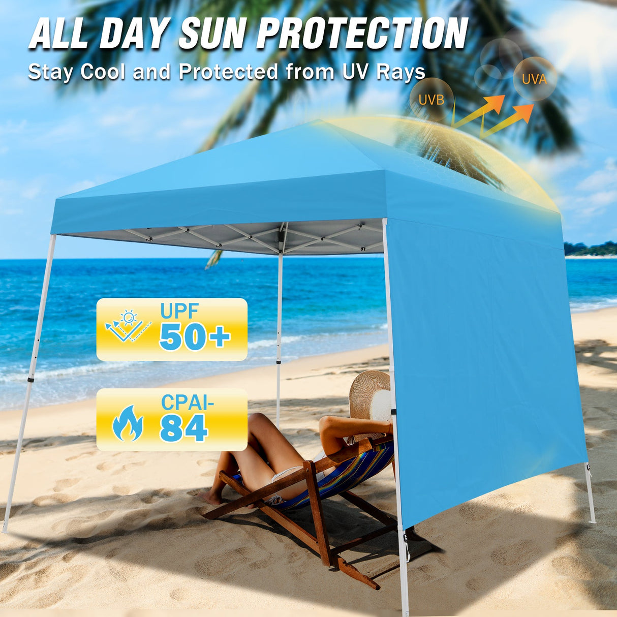 10x10 Pop Up Canopy Tent with Wall Panel, 10x10 Base 8x8 Top - Eagle Peak Custom Canopy Tent