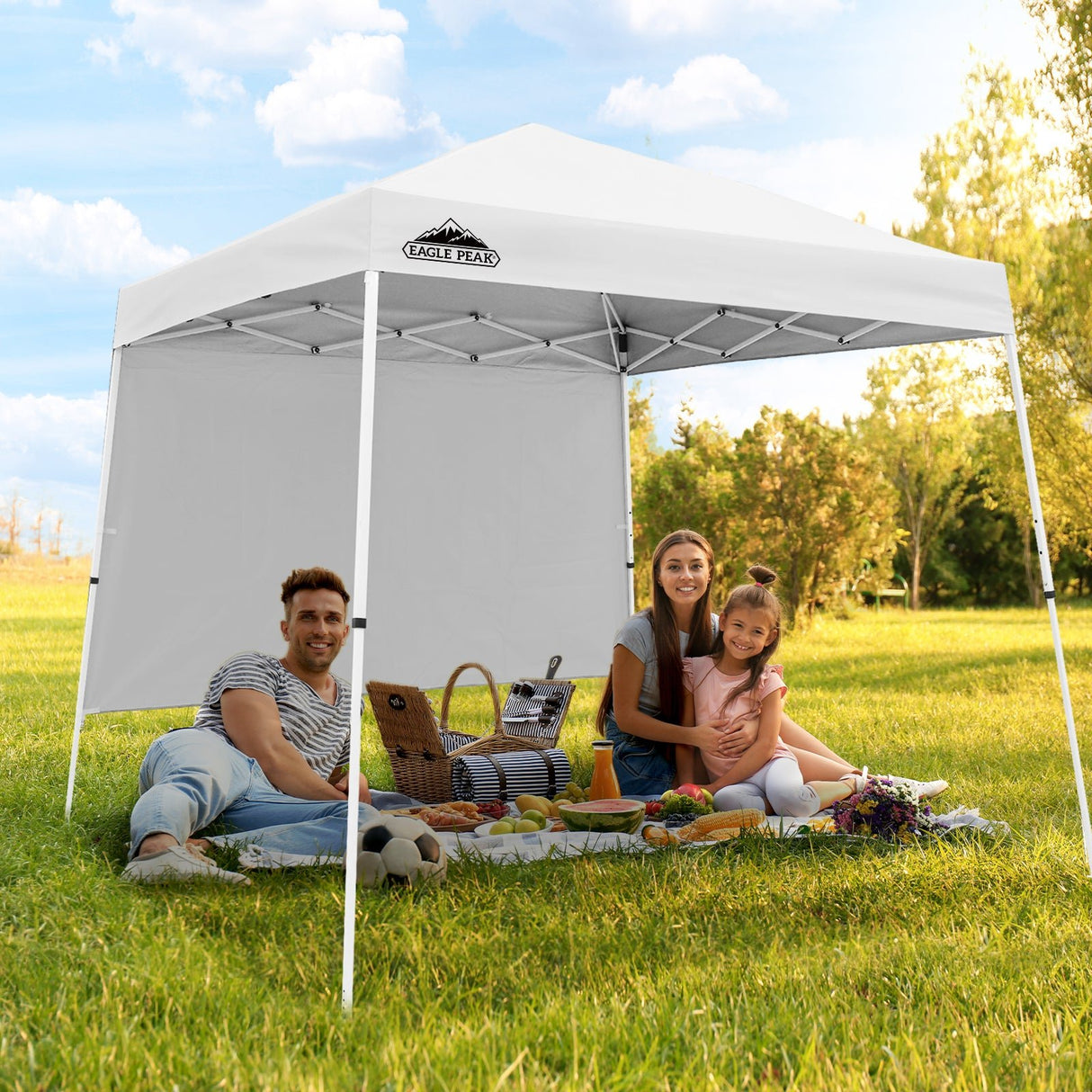 10x10 Pop Up Canopy Tent with Wall Panel, 10x10 Base 8x8 Top - Eagle Peak Custom Canopy Tent