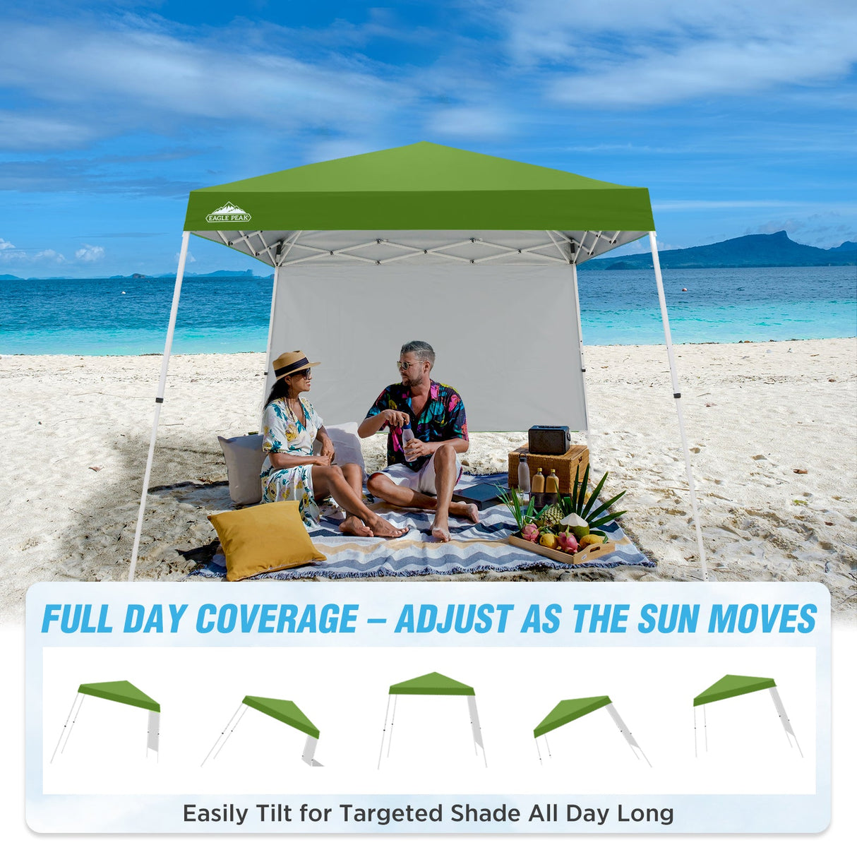 10x10 Pop Up Canopy Tent with Wall Panel, 10x10 Base 8x8 Top - Eagle Peak Custom Canopy Tent