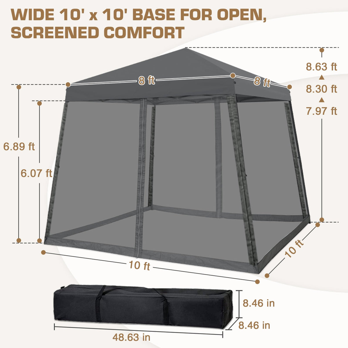10x10 Slant Leg Easy Setup Pop Up Canopy Tent - Eagle Peak®