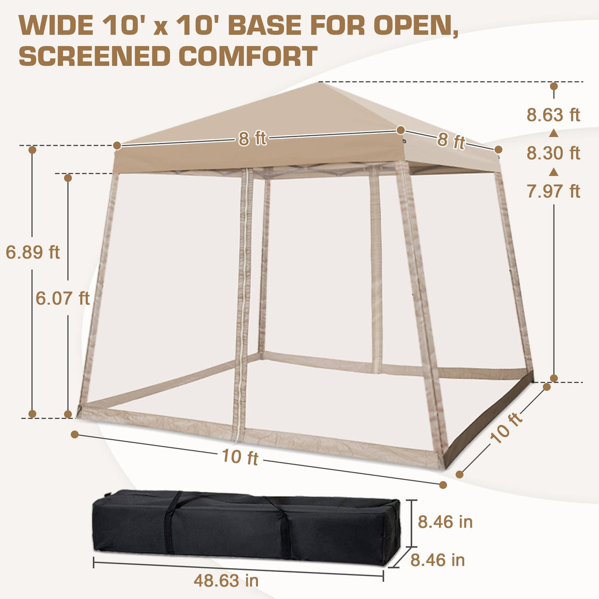 10x10 Slant Leg Easy Setup Pop Up Canopy Tent - Eagle Peak®