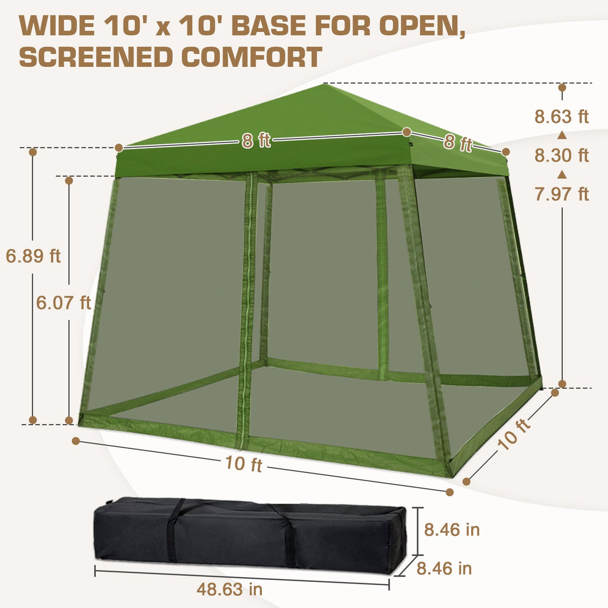 10x10 Slant Leg Easy Setup Pop Up Canopy Tent - Eagle Peak®