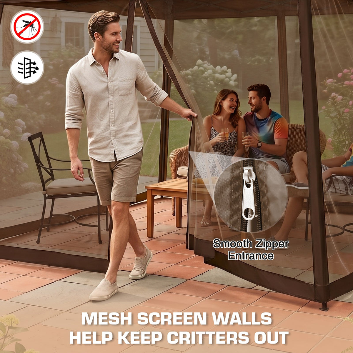 10x10 Slant Leg Easy Setup Pop Up Canopy Tent - Eagle Peak®