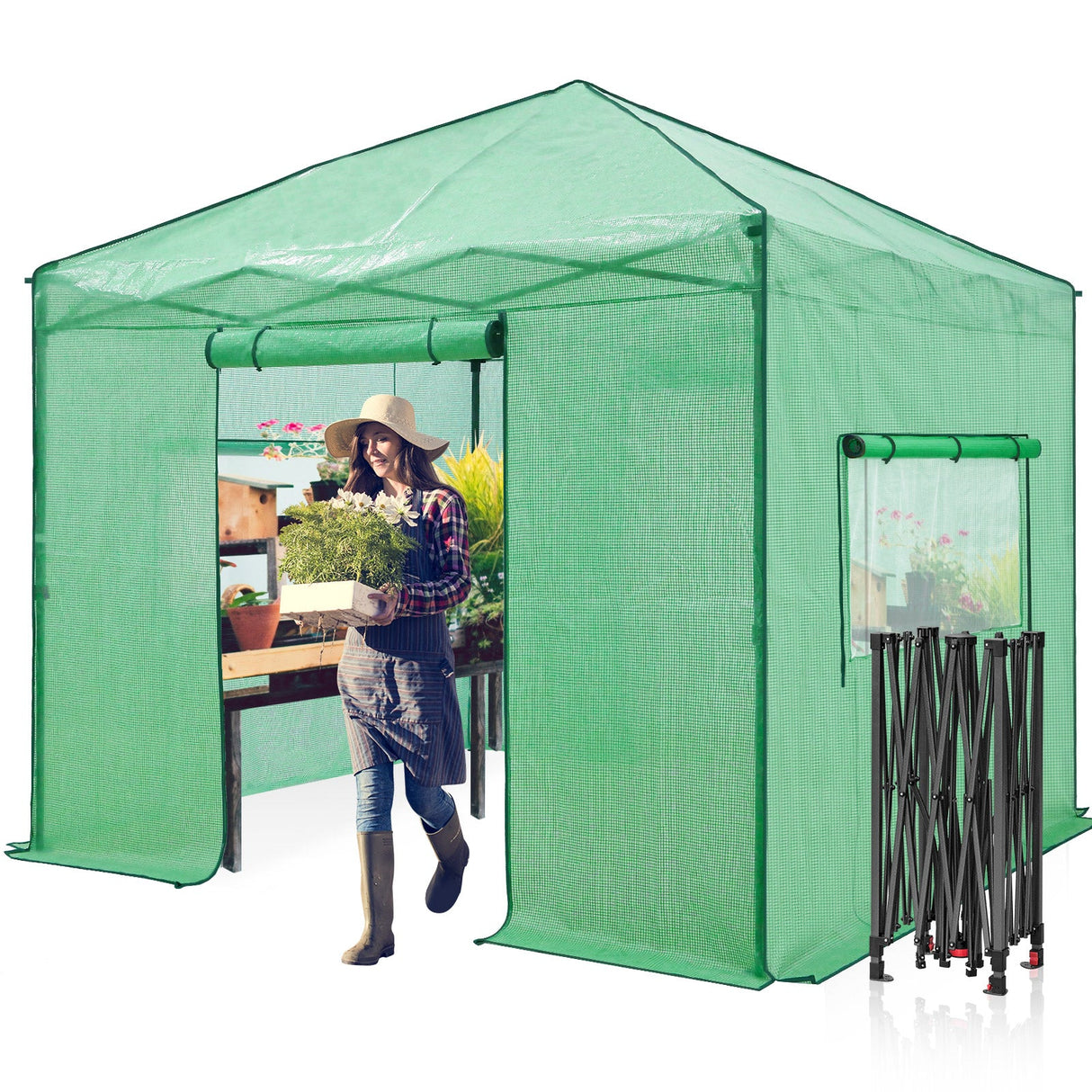 10x10 Walk In Pop Up Greenhouse - Eagle Peak