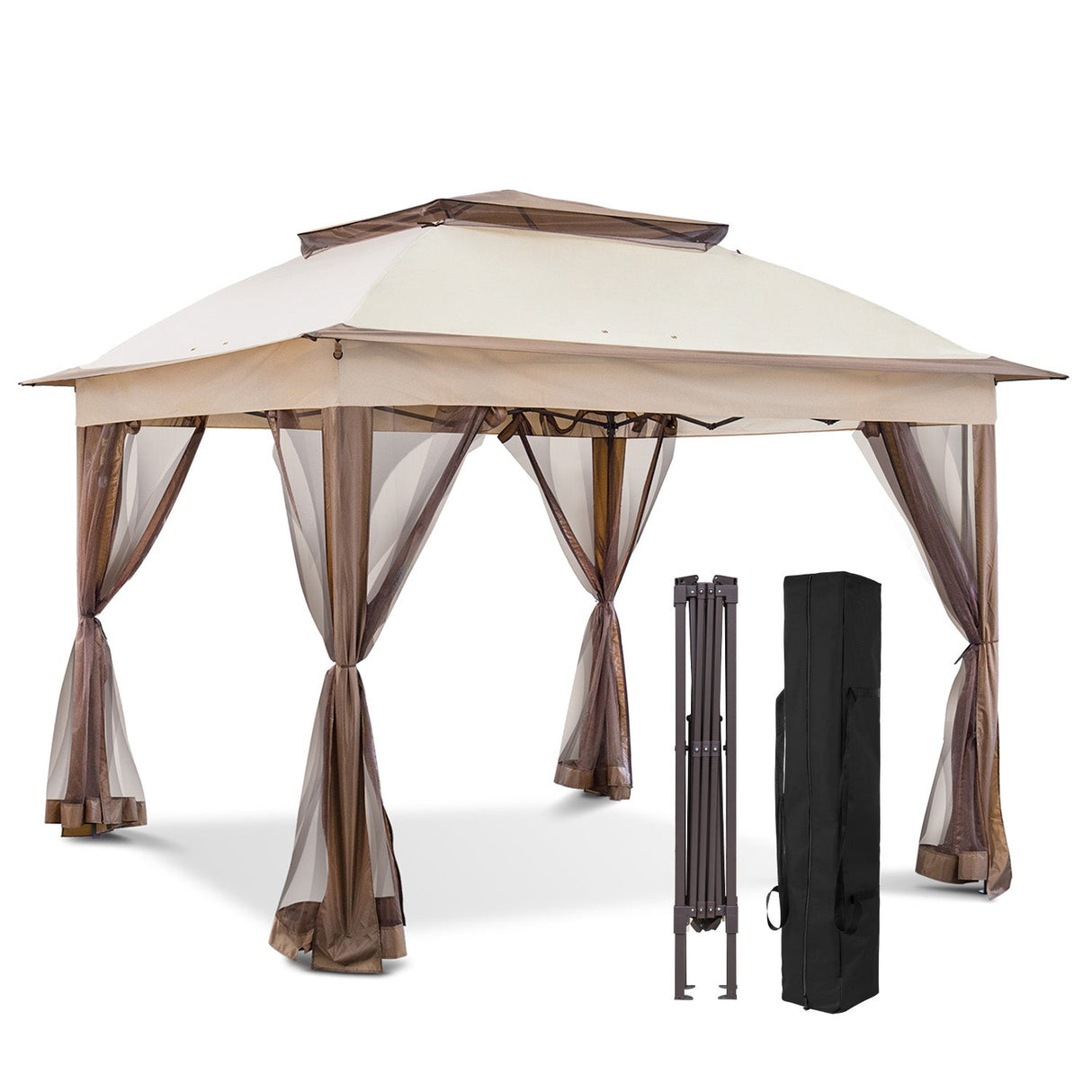 11x11 Pop Up Gazebo Tent with Netting - Eagle Peak Custom Canopy Tent