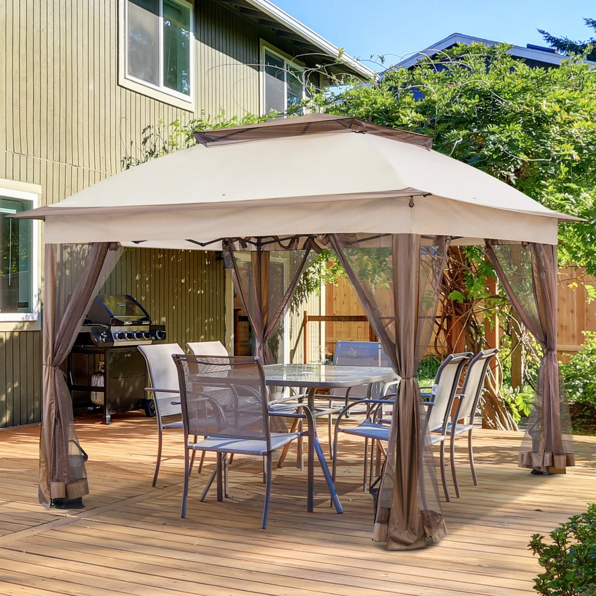 11x11 Pop Up Gazebo Tent with Netting - Eagle Peak Custom Canopy Tent