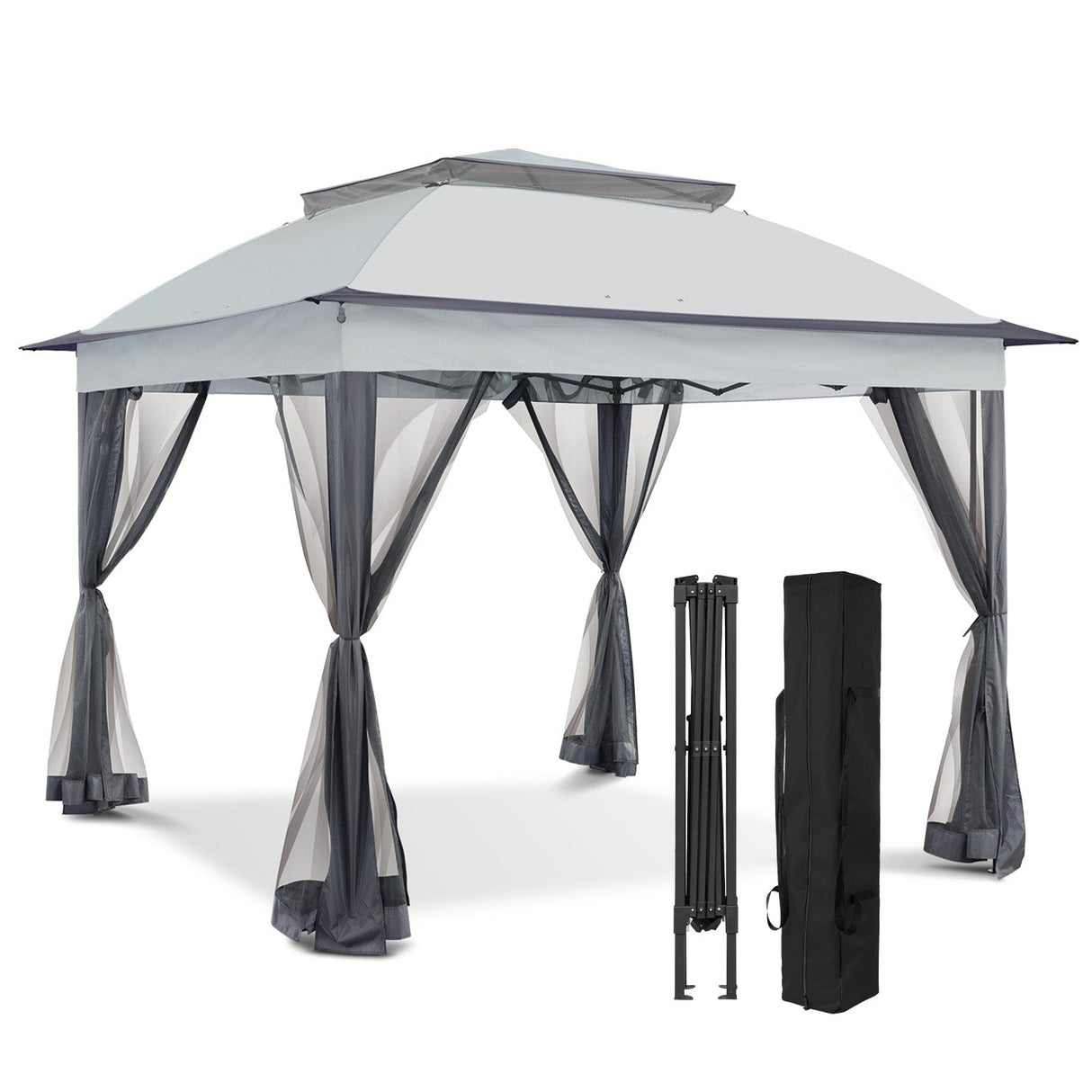 11x11 Pop Up Gazebo Tent with Netting - Eagle Peak Custom Canopy Tent