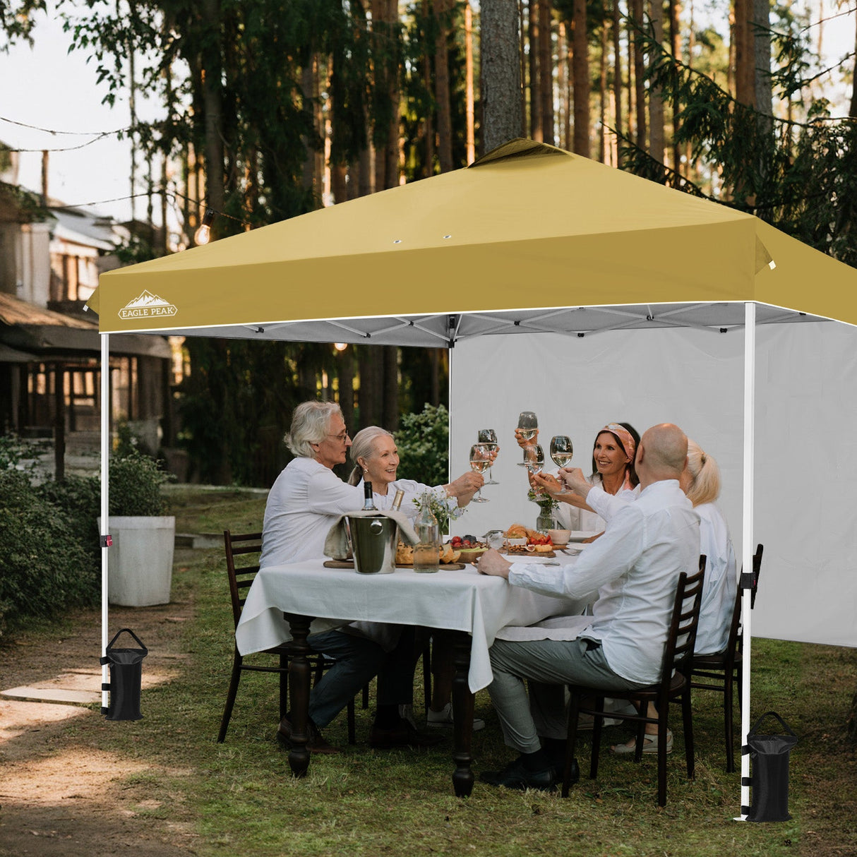 12x12 Commercial Heavy Duty Pop up Canopy with 1 Sidewall - Eagle Peak Custom Canopy Tent