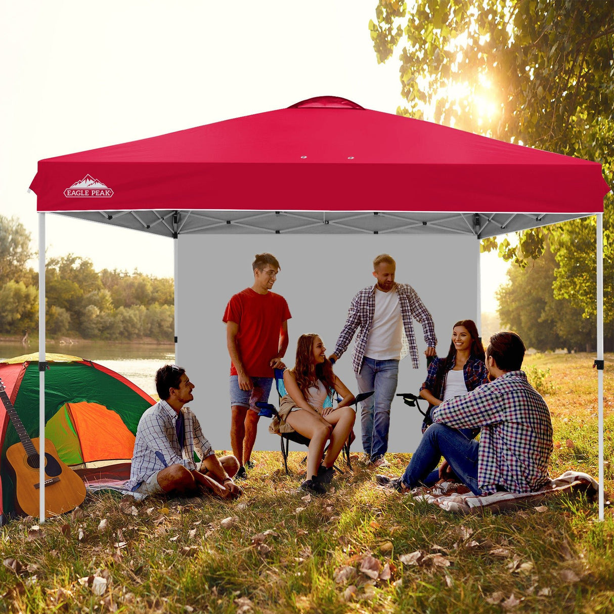 12x12 Commercial Heavy Duty Pop up Canopy with 1 Sidewall - Eagle Peak Custom Canopy Tent