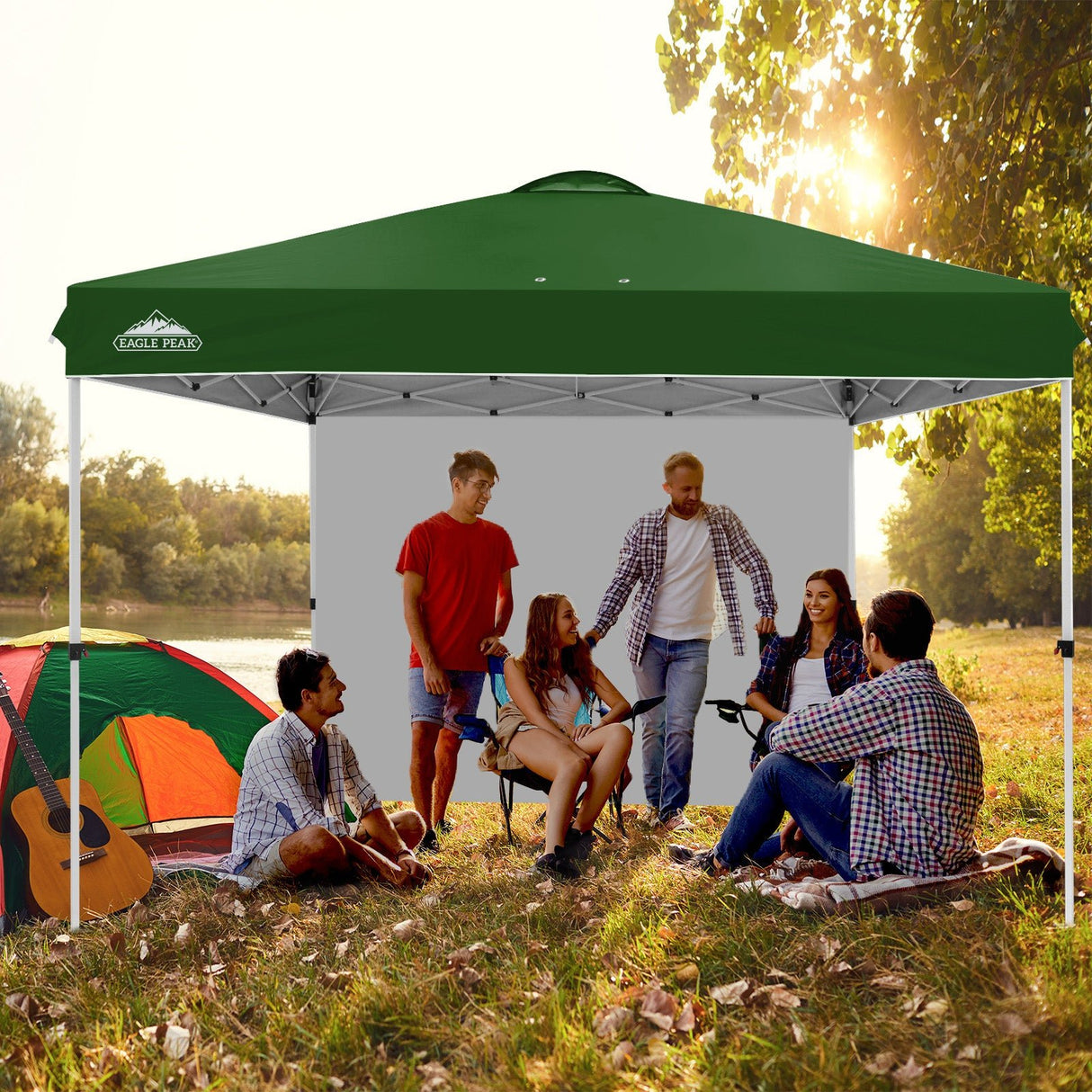 12x12 Commercial Heavy Duty Pop up Canopy with 1 Sidewall - Eagle Peak Custom Canopy Tent