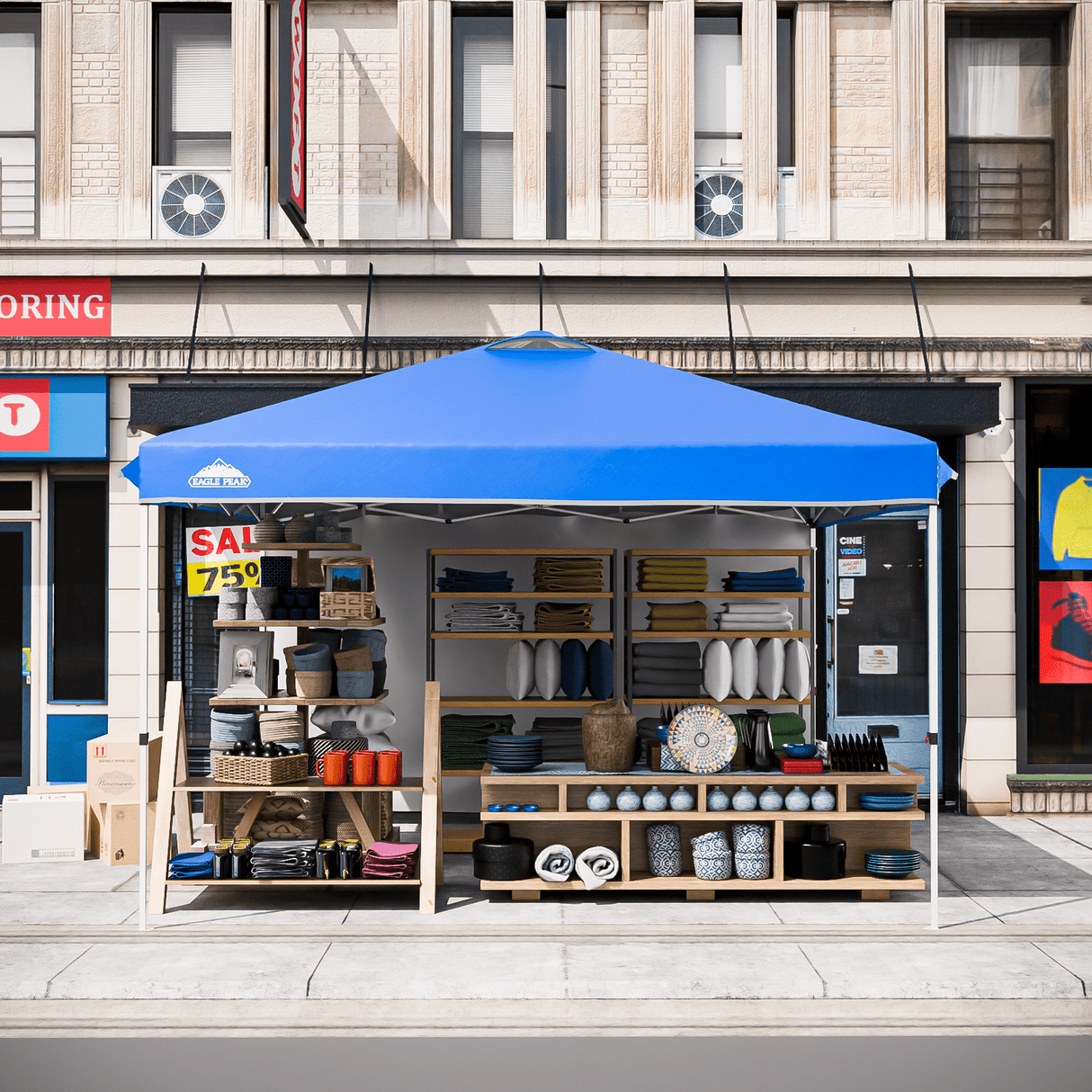 12x12 Commercial Heavy Duty Pop up Canopy with 1 Sidewall - Eagle Peak Custom Canopy Tent