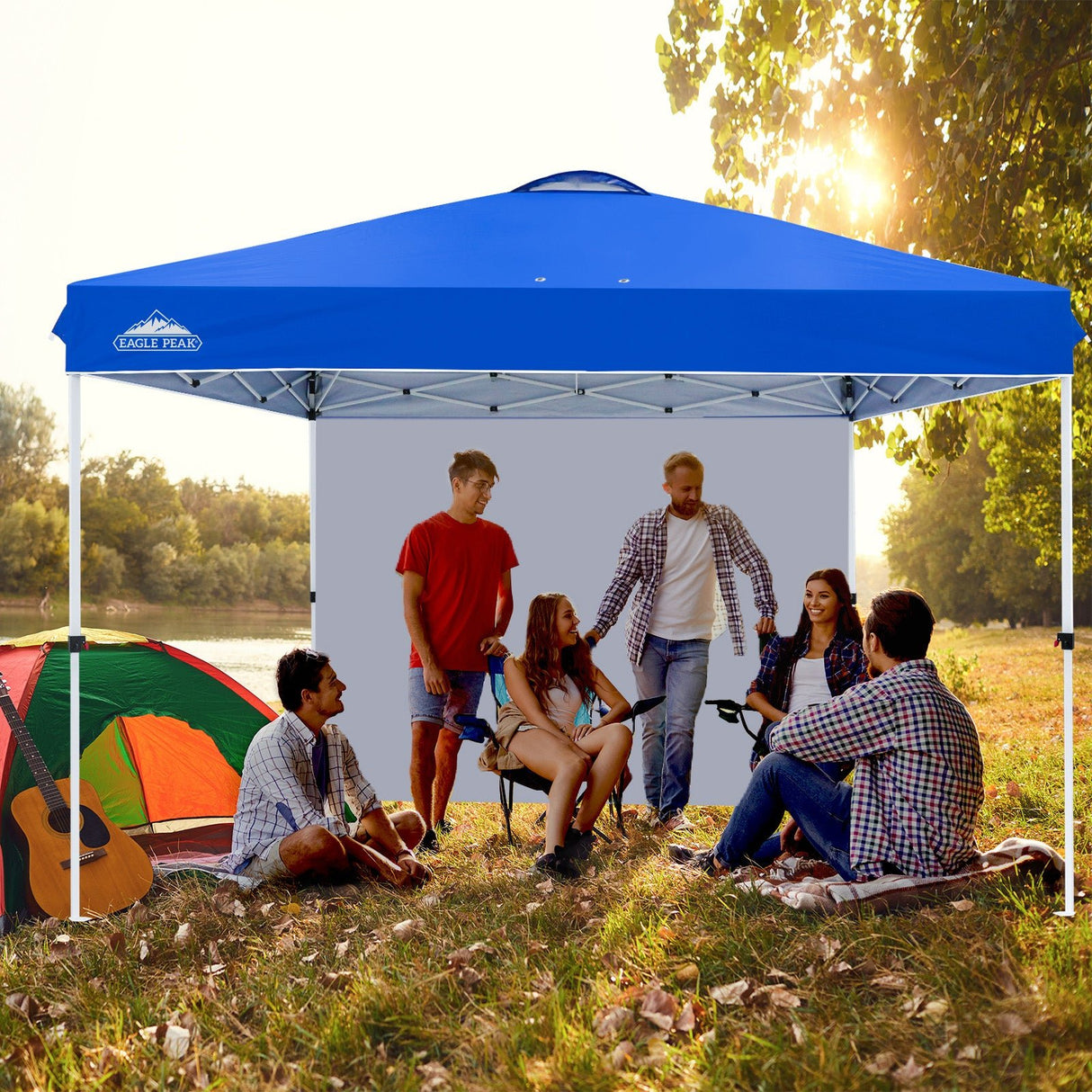 12x12 Commercial Heavy Duty Pop up Canopy with 1 Sidewall - Eagle Peak Custom Canopy Tent