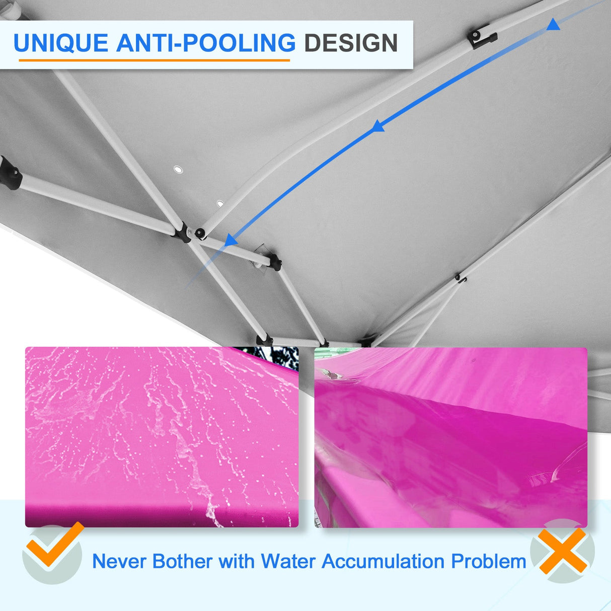 12x12 Commercial Heavy Duty Pop up Canopy with 1 Sidewall - Eagle Peak Custom Canopy Tent