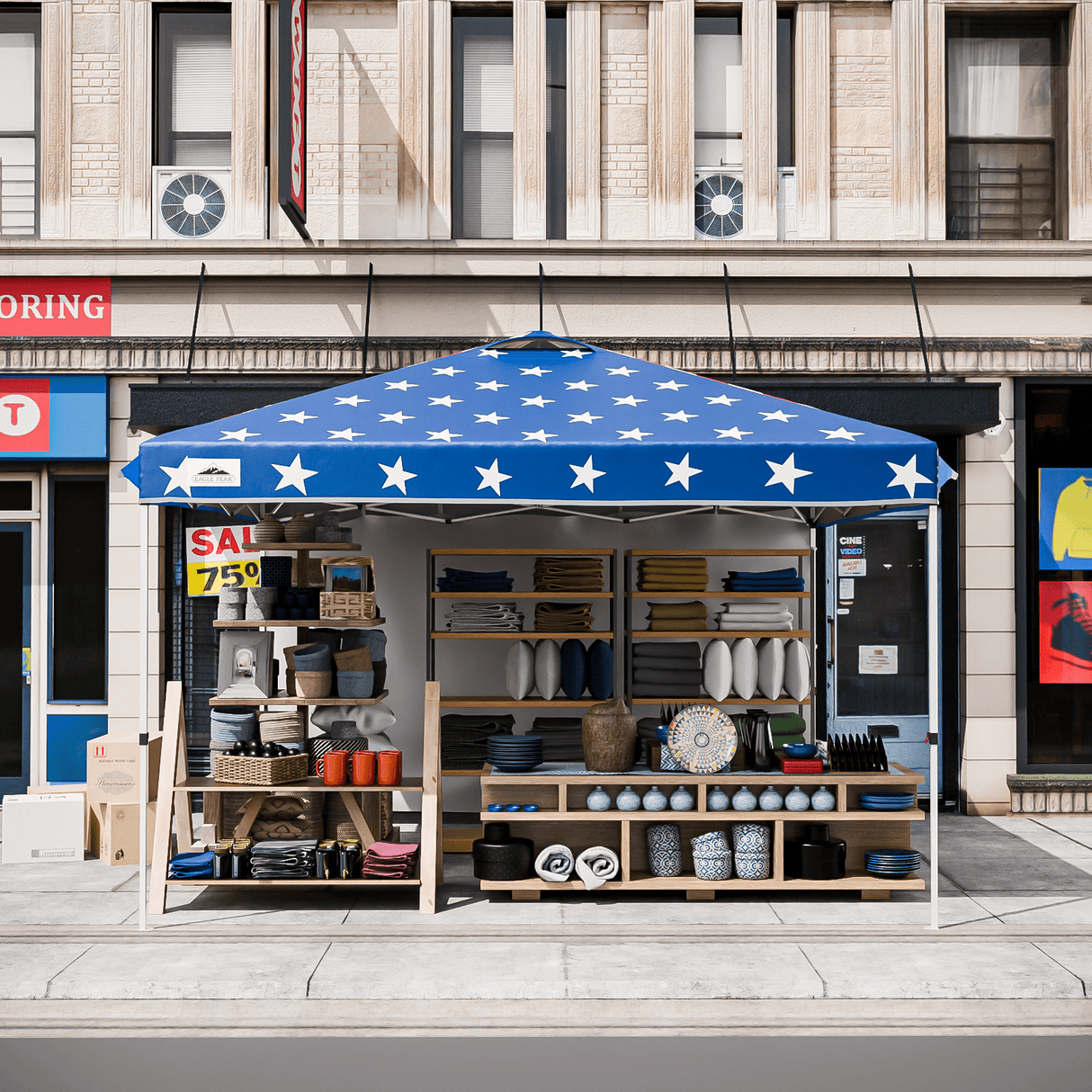 12x12 Commercial Heavy Duty Pop up Canopy with 1 Sidewall - Eagle Peak Custom Canopy Tent