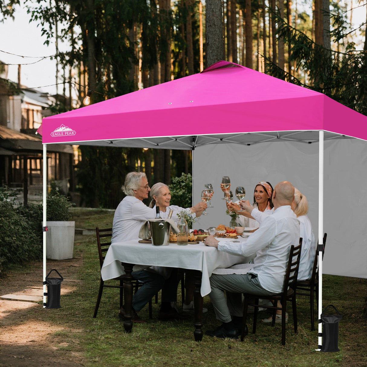 12x12 Commercial Heavy Duty Pop up Canopy with 1 Sidewall - Eagle Peak Custom Canopy Tent