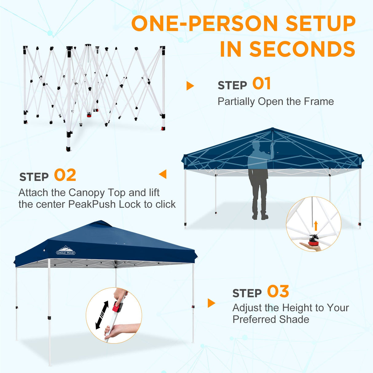12x12 ft Pop Up Canopy Tent - Eagle Peak