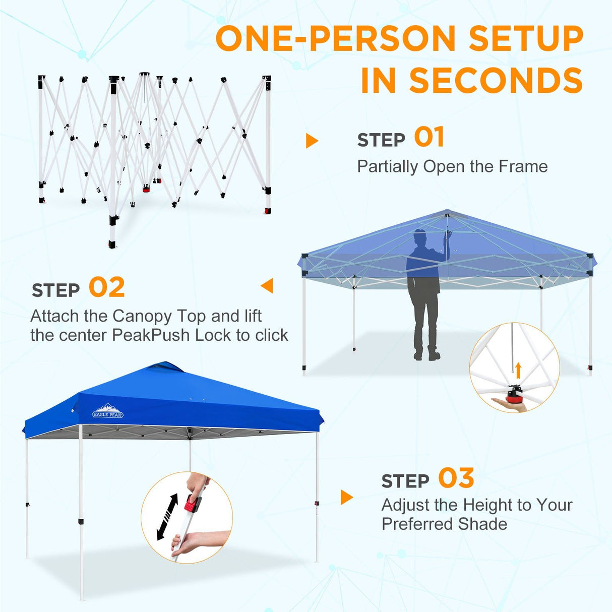 12x12 ft Pop Up Canopy Tent - Eagle Peak