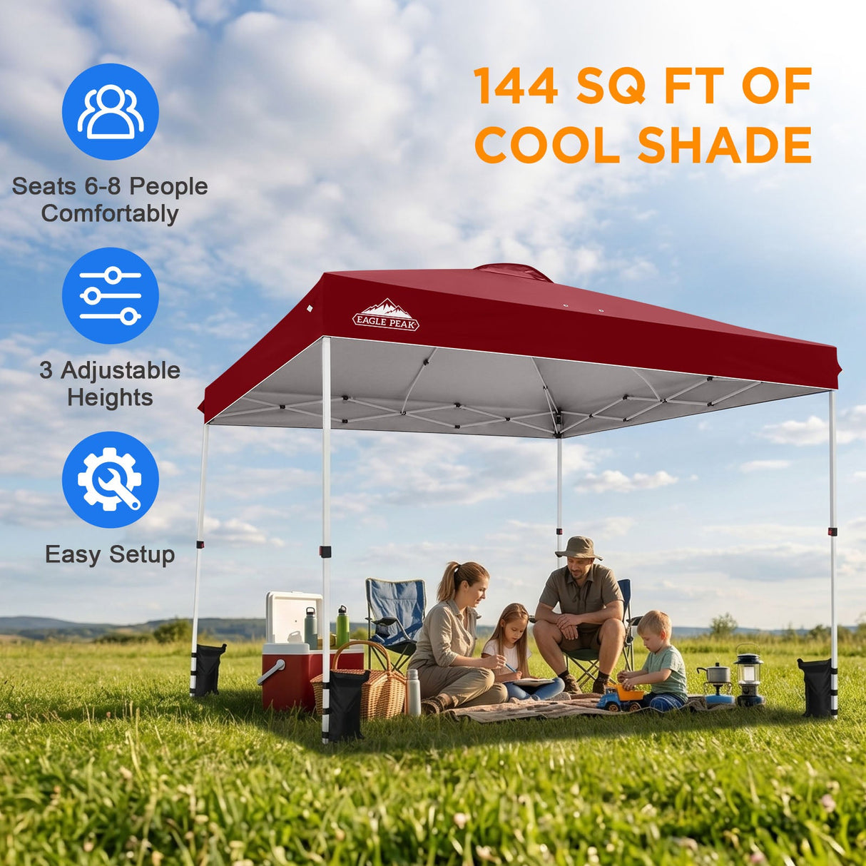 12x12 ft Pop Up Canopy Tent - Eagle Peak