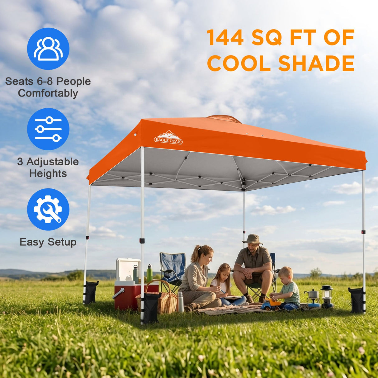 12x12 ft Pop Up Canopy Tent - Eagle Peak