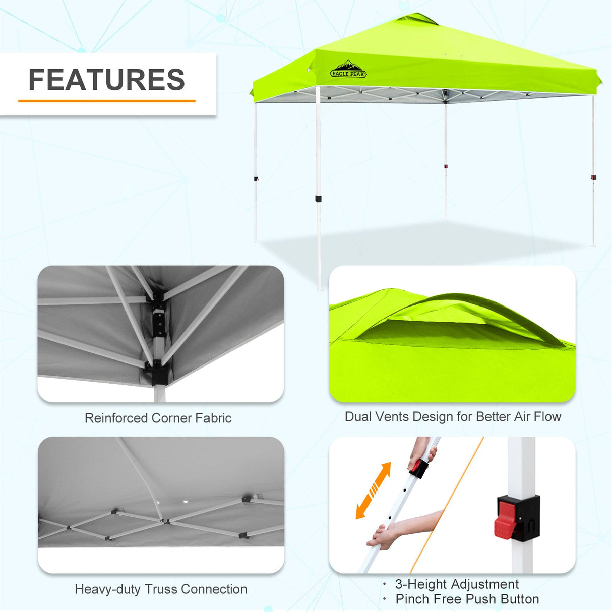 12x12 ft Pop Up Canopy Tent - Eagle Peak Custom Canopy Tent
