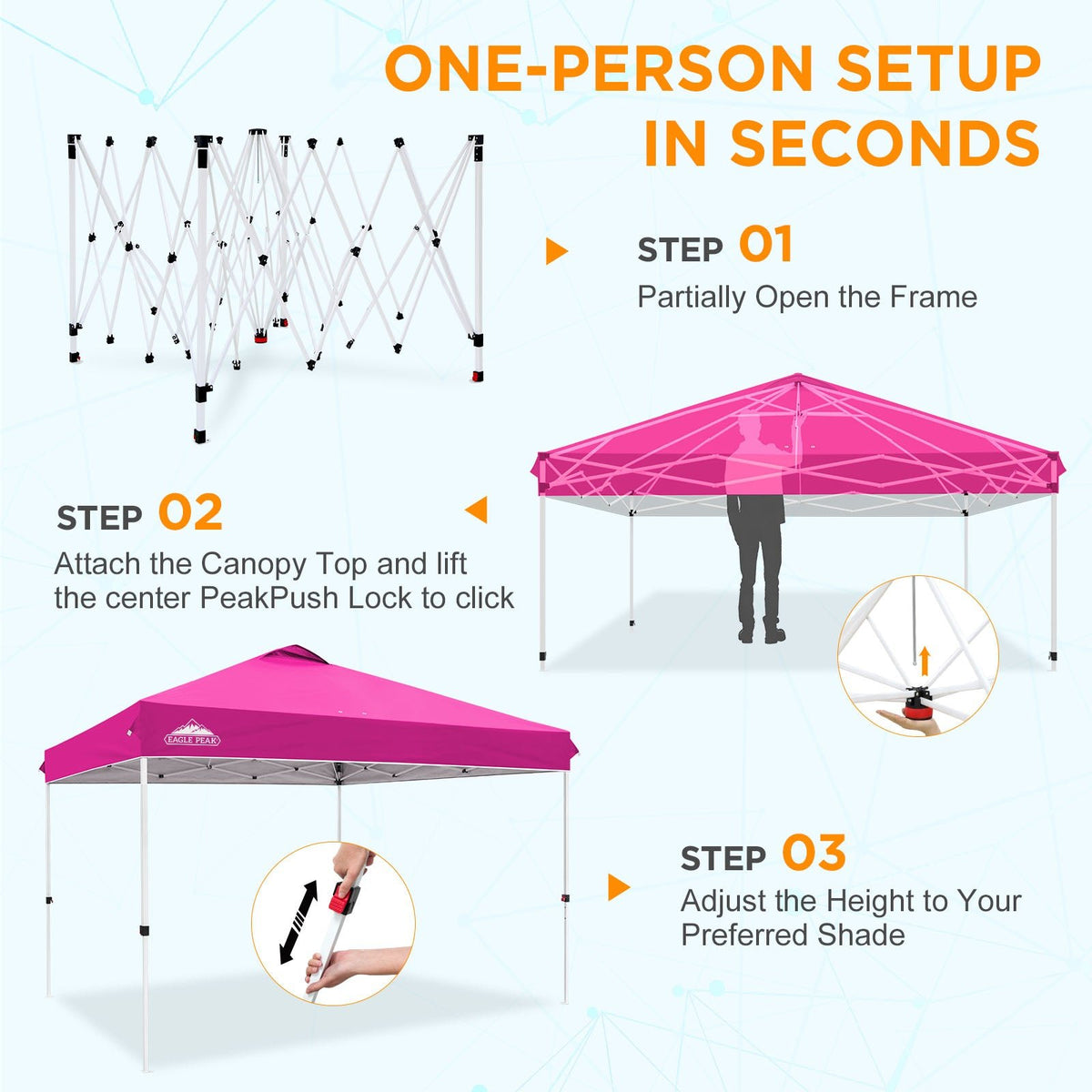 12x12 Pop Up Canopy Tent Easy Up Canopy Outdoor - Eagle Peak®