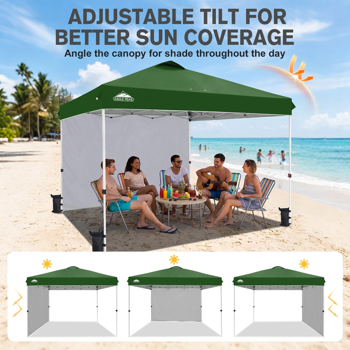 12x12 Pop Up Canopy Tent with 1 Sidewall - Eagle Peak®