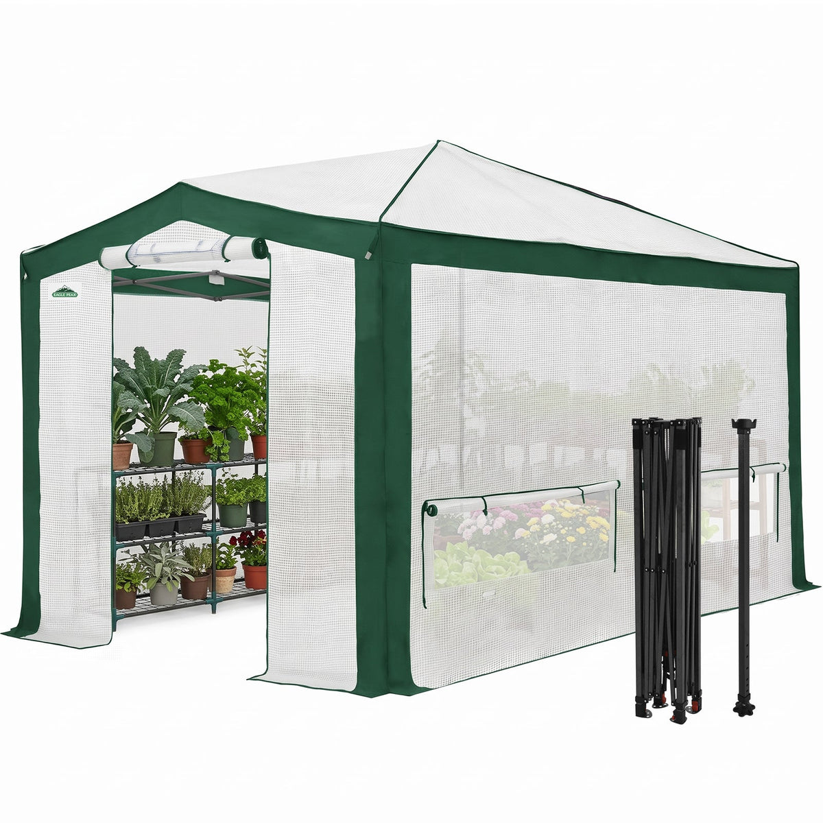 12x8 Walk In Pop Up Greenhouse, Support Pole - Eagle Peak®