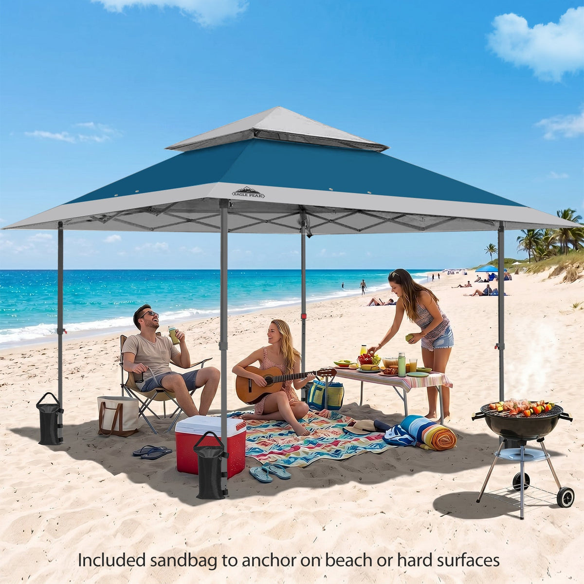 13x13 Pop Up Canopy Tent, Auto Extended Eaves - Eagle Peak®
