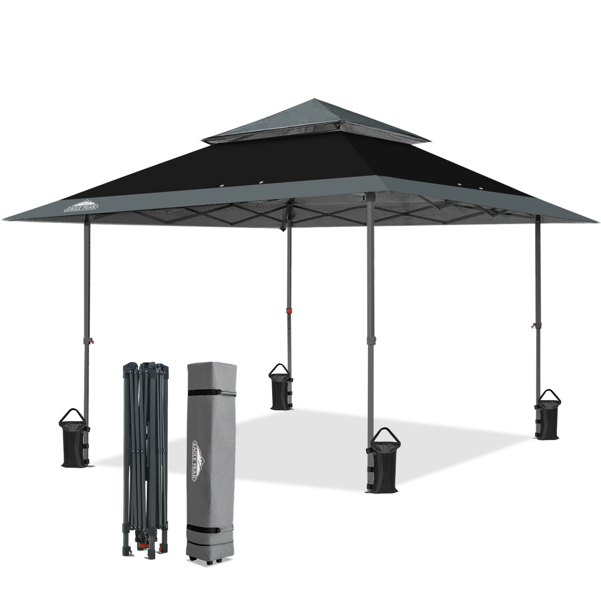 13x13 Pop Up Canopy Tent, Auto Extended Eaves - Eagle Peak®