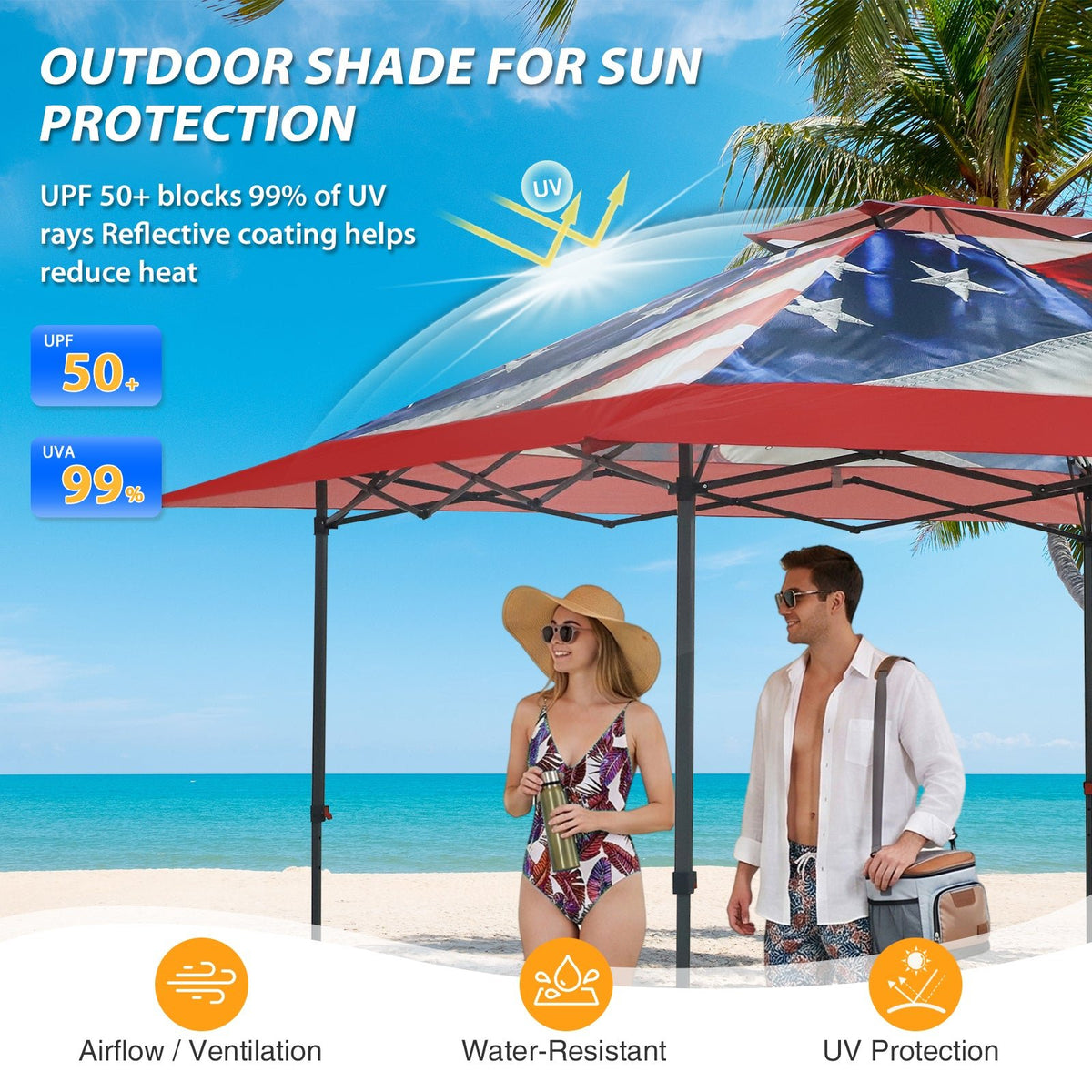 13x13 Pop Up Canopy Tent, Auto Extended Eaves - Eagle Peak®