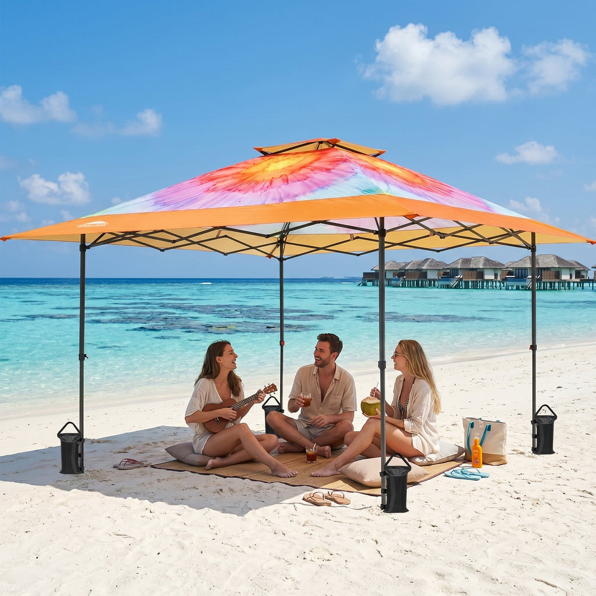 13x13 Pop Up Canopy Tent, Auto Extended Eaves - Eagle Peak®