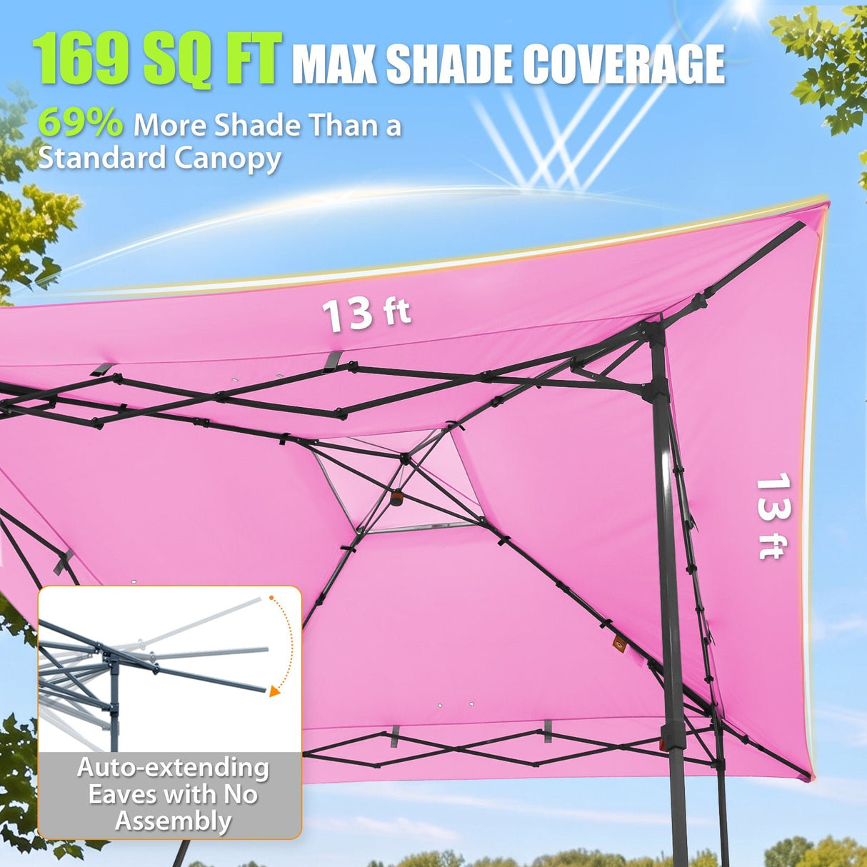13x13 Pop Up Canopy Tent With Sidewall - Eagle Peak®