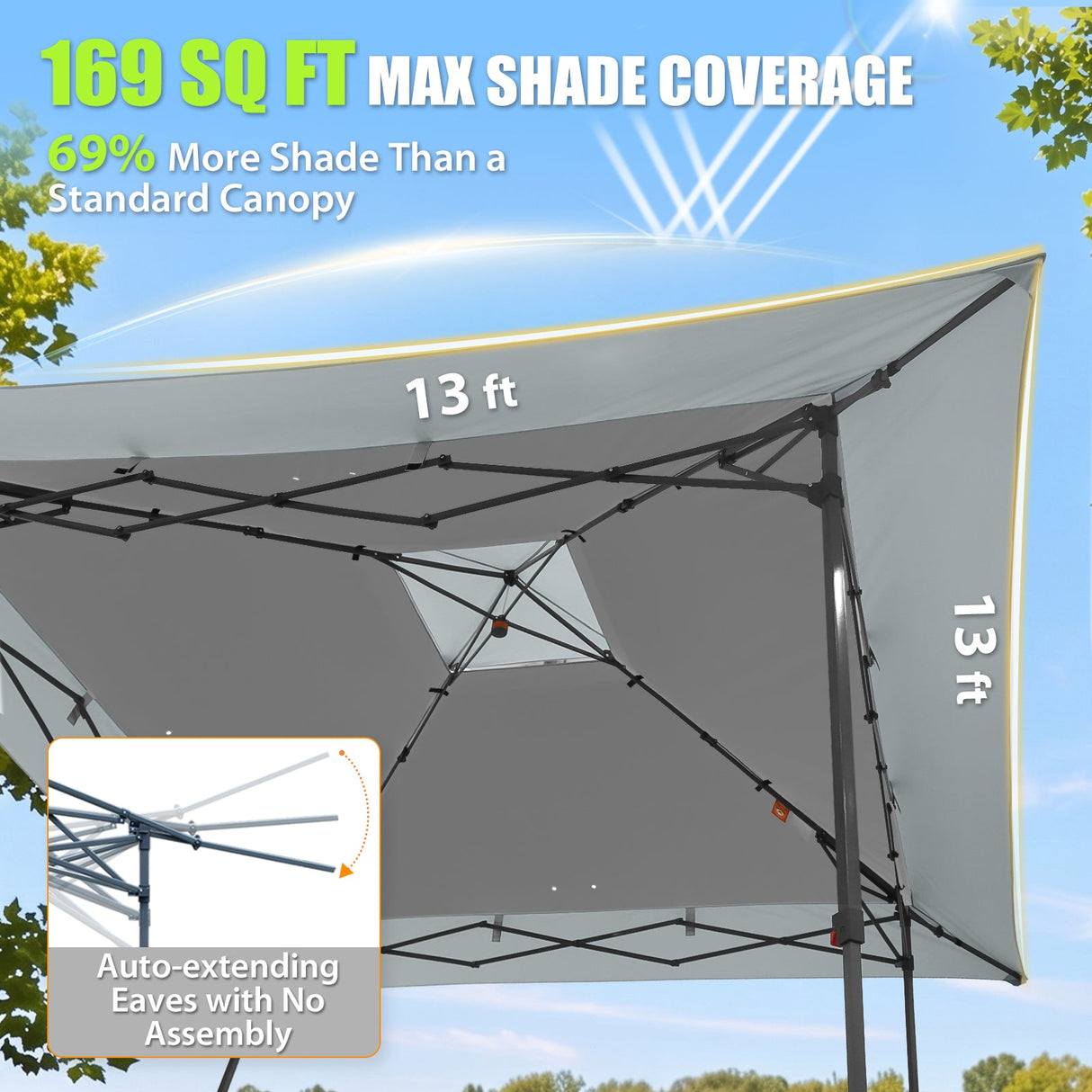 13x13 Pop Up Canopy Tent With Sidewall - Eagle Peak®