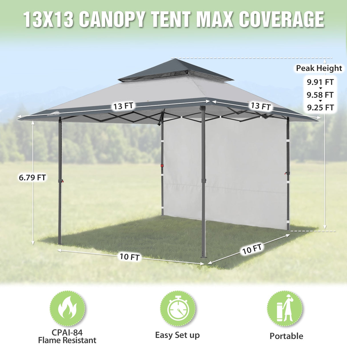 13x13 Pop Up Canopy Tent With Sidewall - Eagle Peak®
