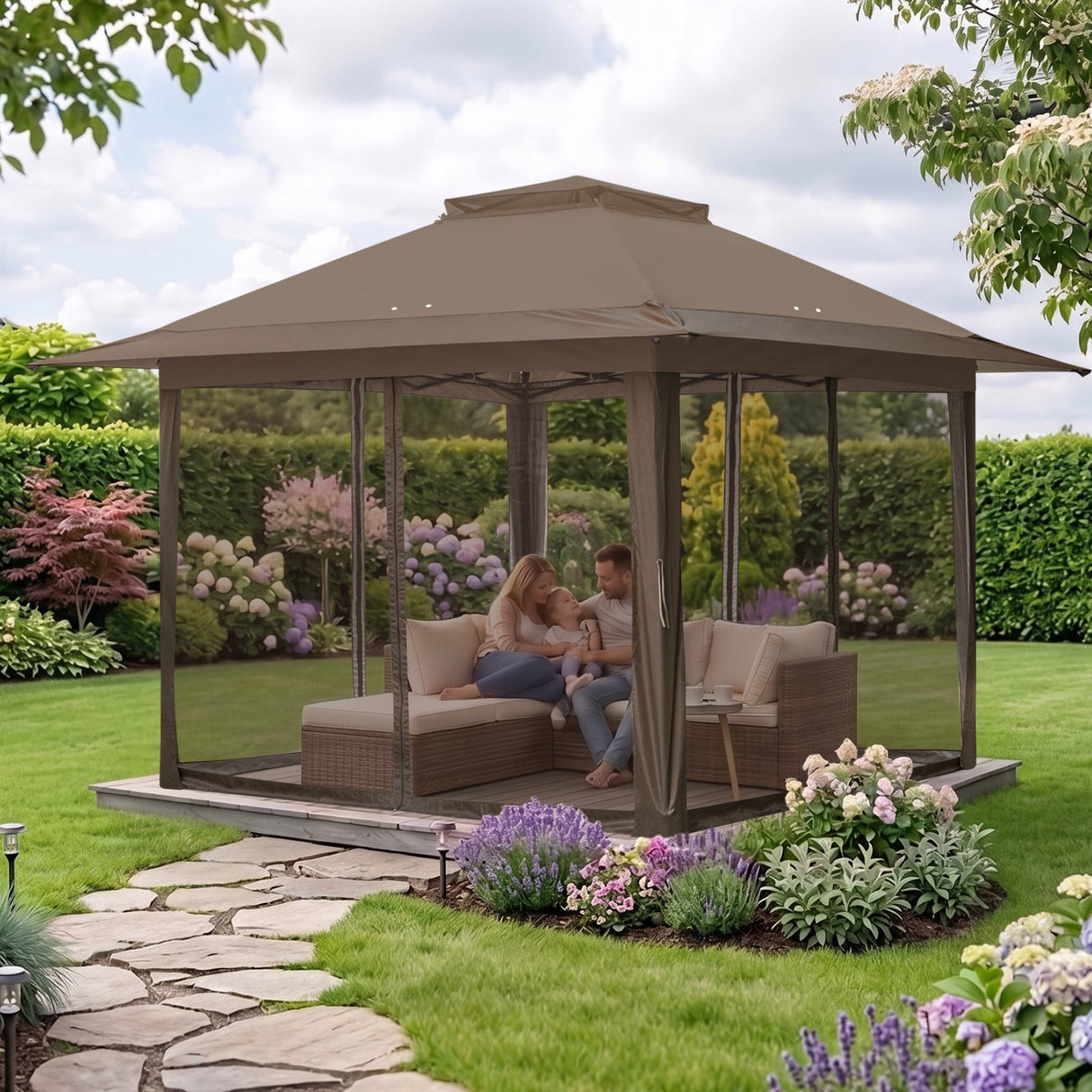 13x13 Pop Up Gazebo with Netting w/ 169 sqft of Shade - Eagle Peak®