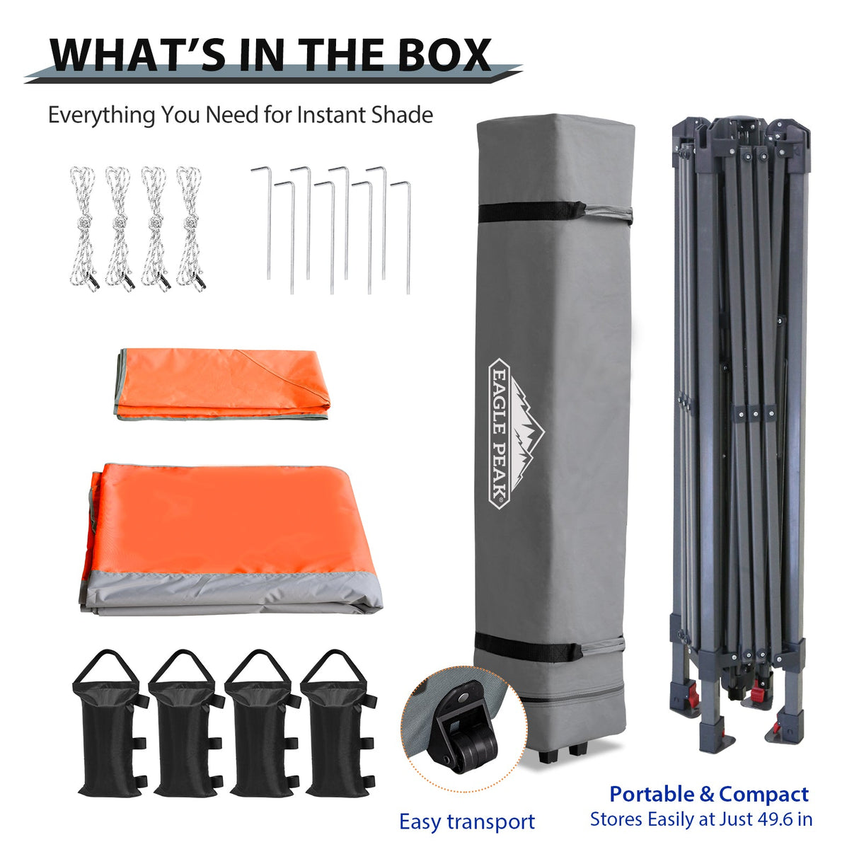 13x13 Straight Leg Pop Up Canopy Tent with 169 sqft of Shade - Eagle Peak Custom Canopy Tent