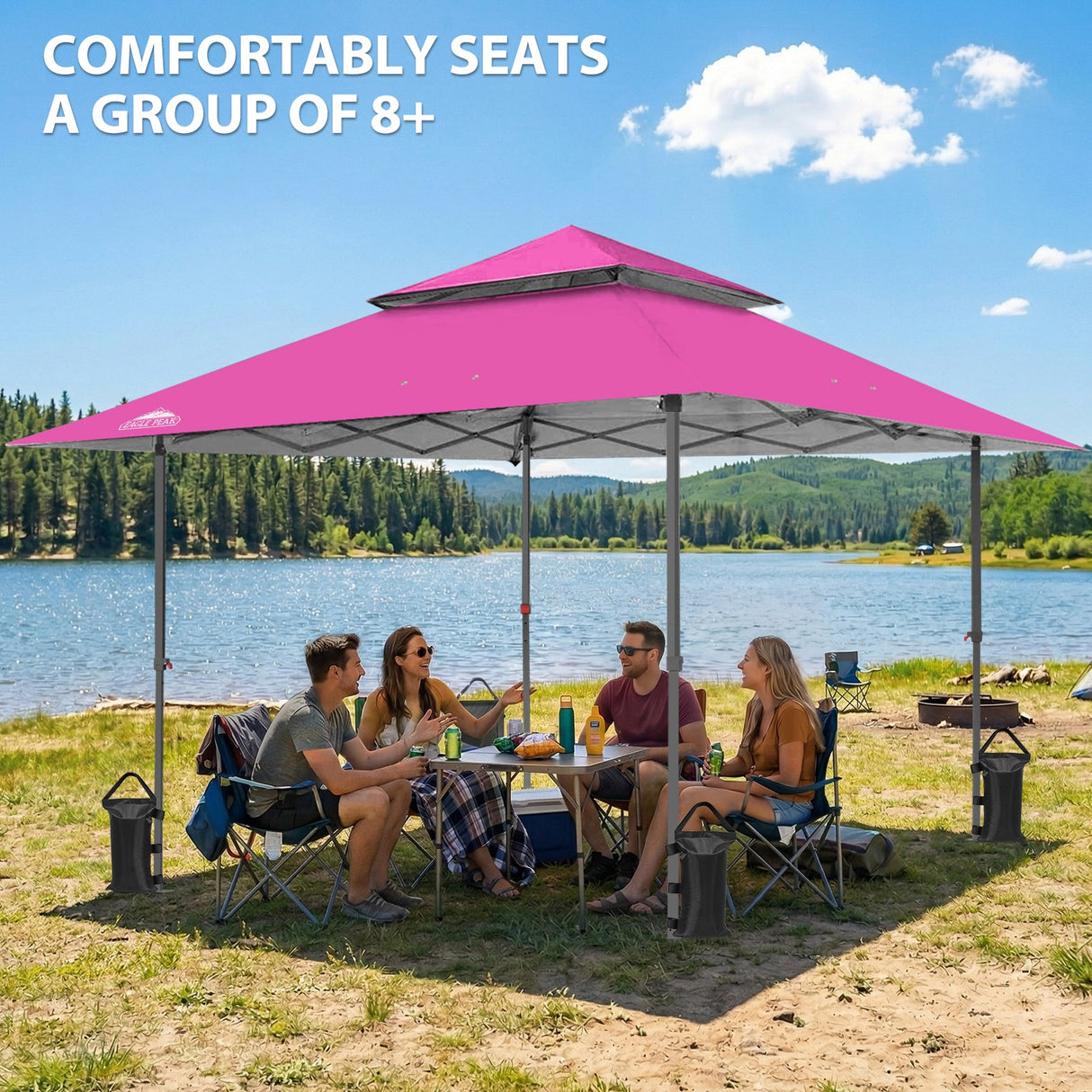 13x13 Straight Leg Pop Up Canopy Tent with 169 sqft of Shade - Eagle Peak®