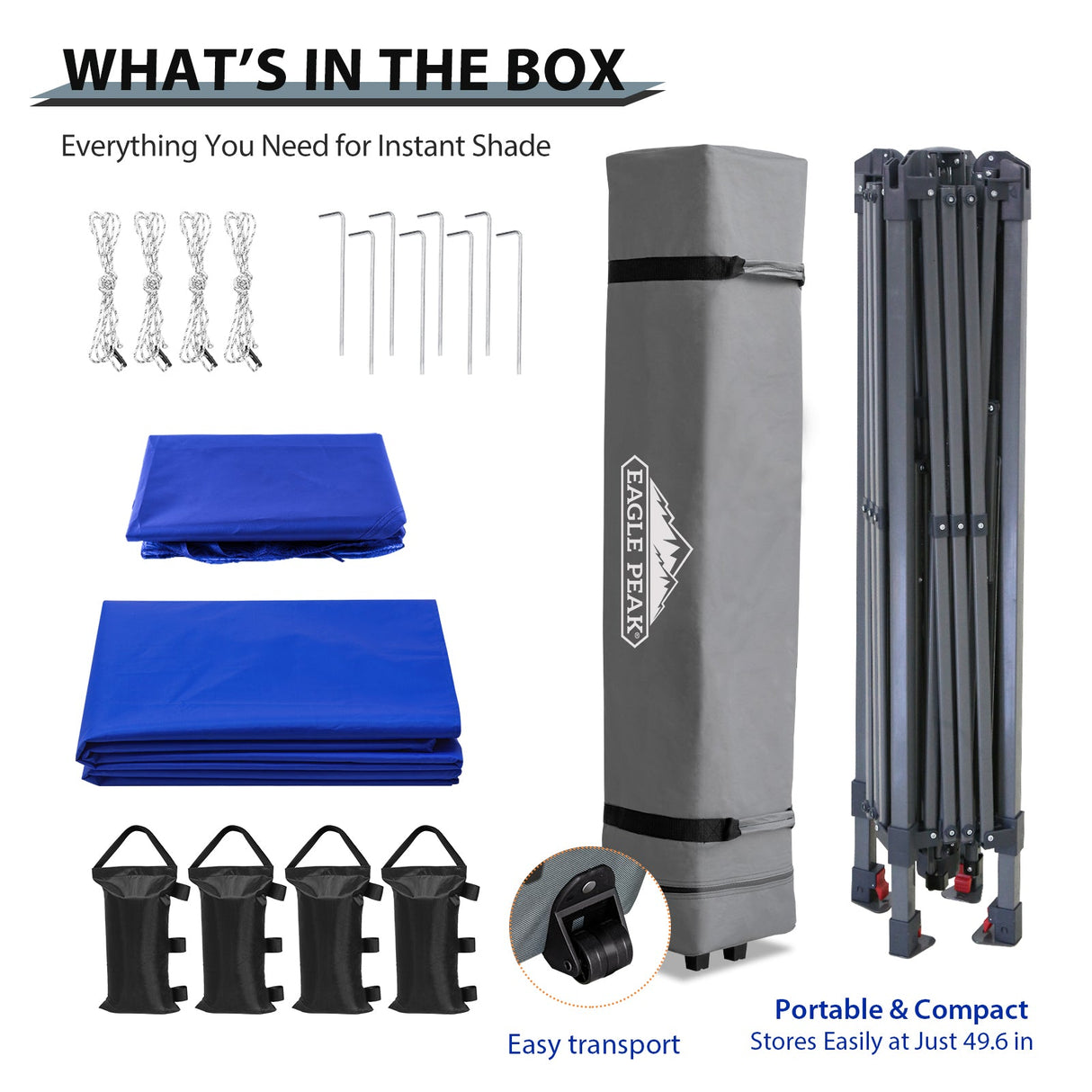 13x13 Straight Leg Pop Up Canopy Tent with 169 sqft of Shade - Eagle Peak Custom Canopy Tent