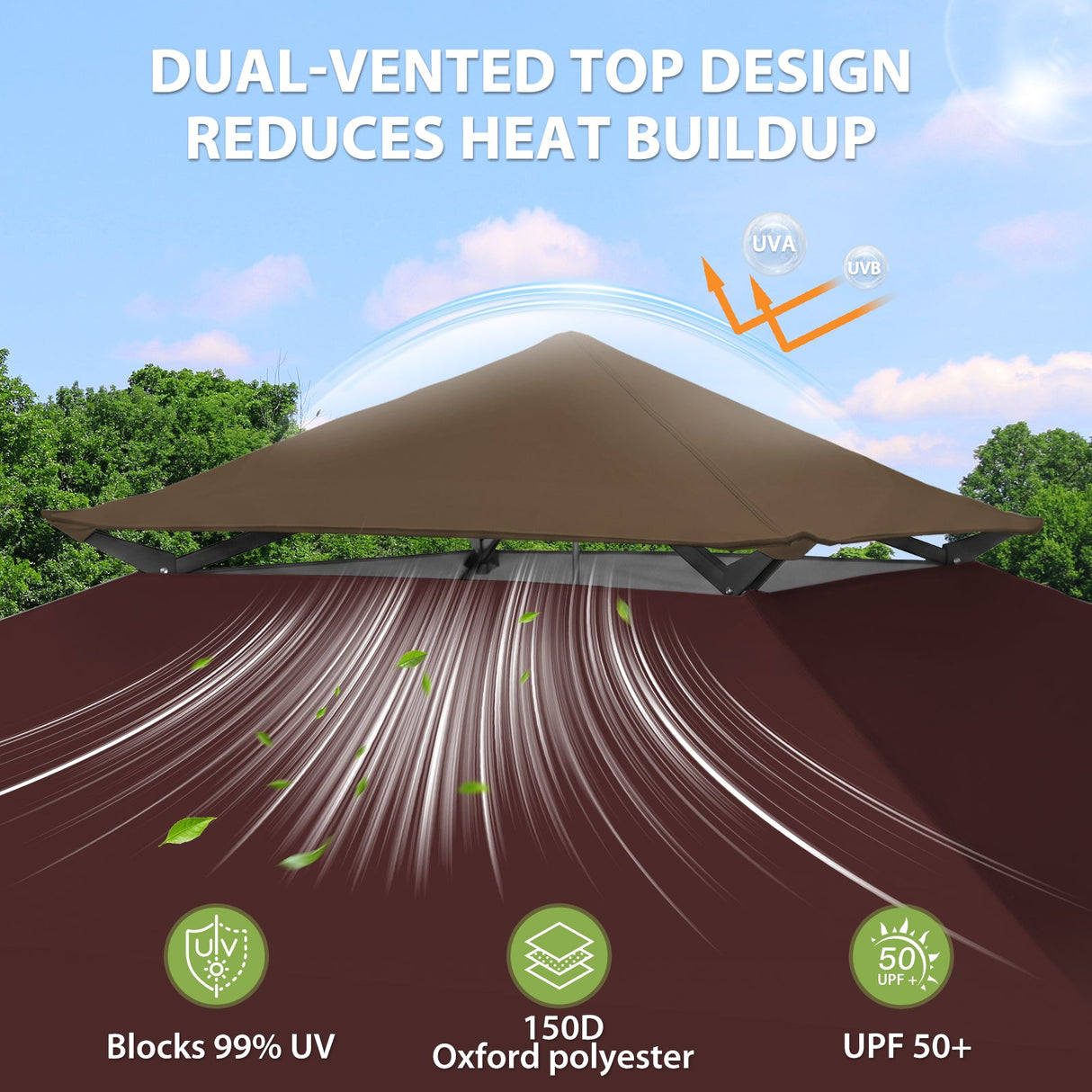 13x13 Straight Leg Pop Up Canopy Tent with 169 sqft of Shade - Eagle Peak®