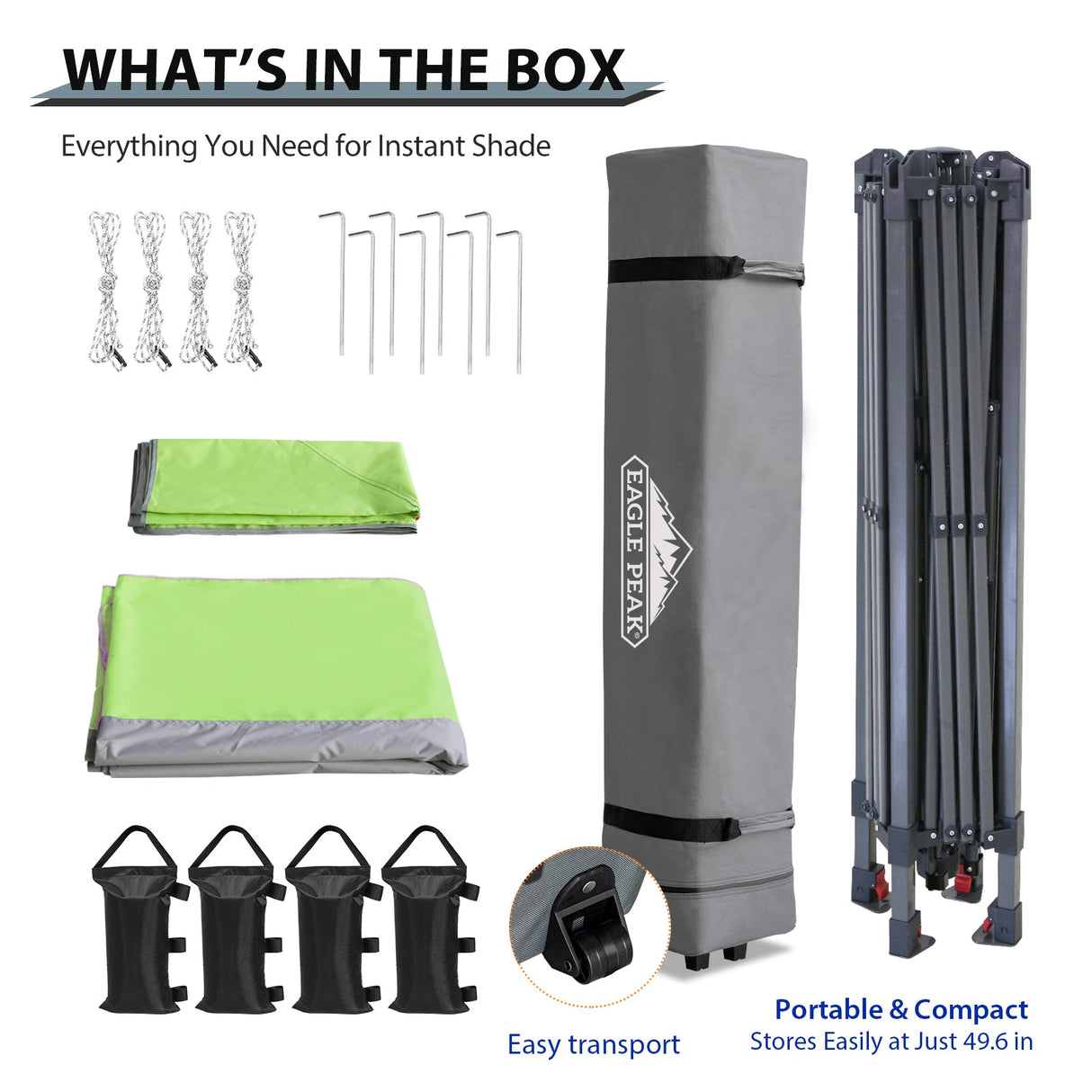 13x13 Straight Leg Pop Up Canopy Tent with 169 sqft of Shade - Eagle Peak Custom Canopy Tent