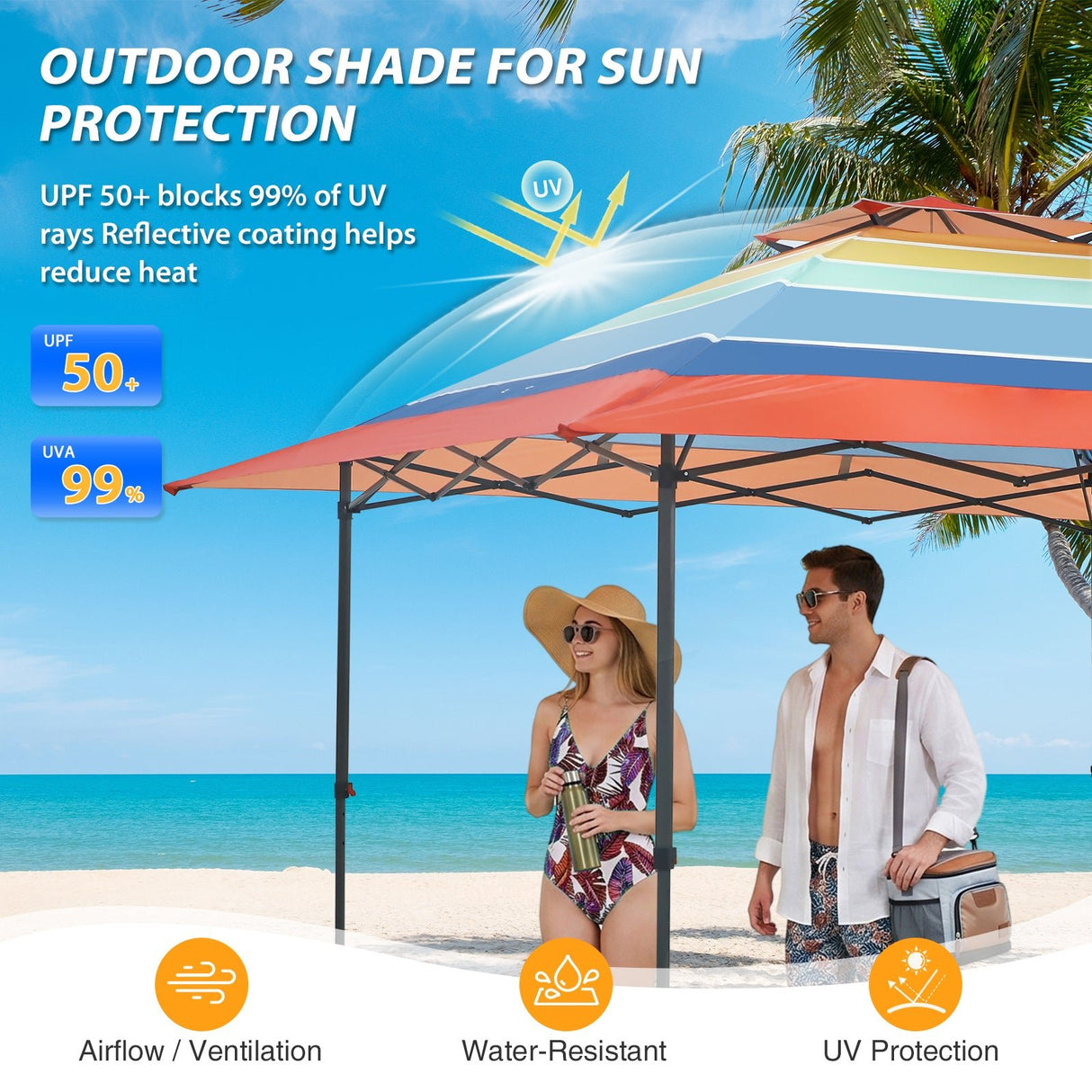 13x13 Straight Leg Pop Up Canopy Tent with 169 sqft of Shade - Eagle Peak