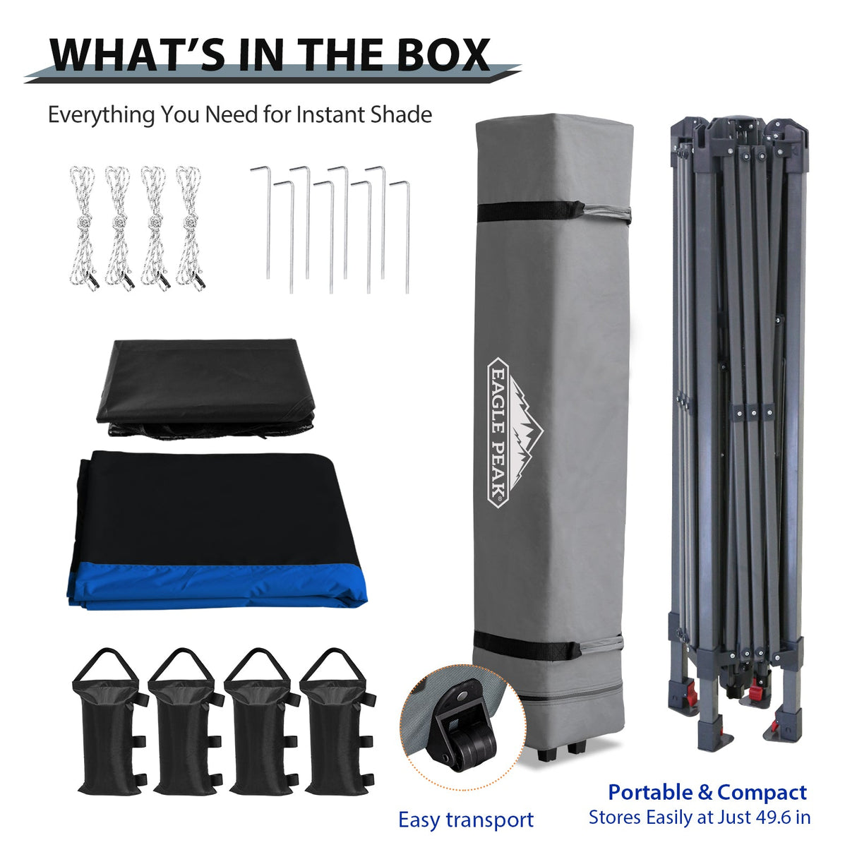 13x13 Straight Leg Pop Up Canopy Tent with 169 sqft of Shade - Eagle Peak Custom Canopy Tent