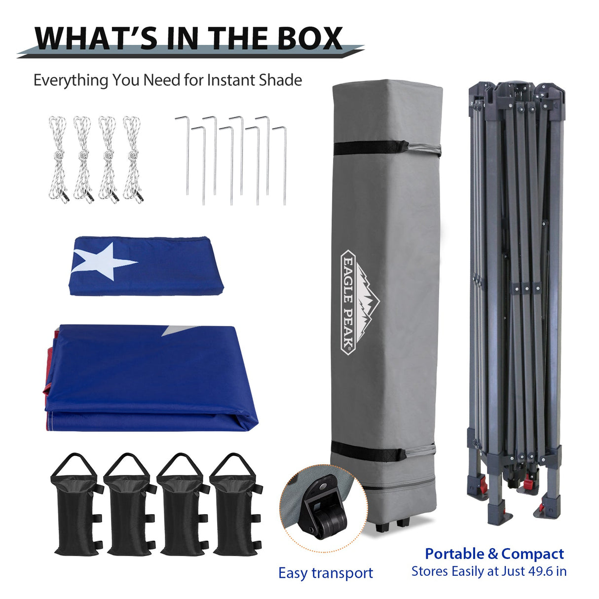 13x13 Straight Leg Pop Up Canopy Tent with 169 sqft of Shade - Eagle Peak Custom Canopy Tent