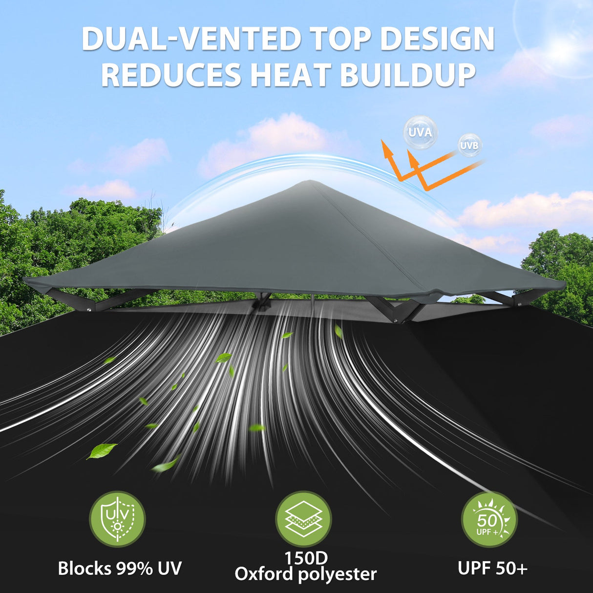 13x13 Straight Leg Pop Up Canopy Tent with 169 sqft of Shade - Eagle Peak®