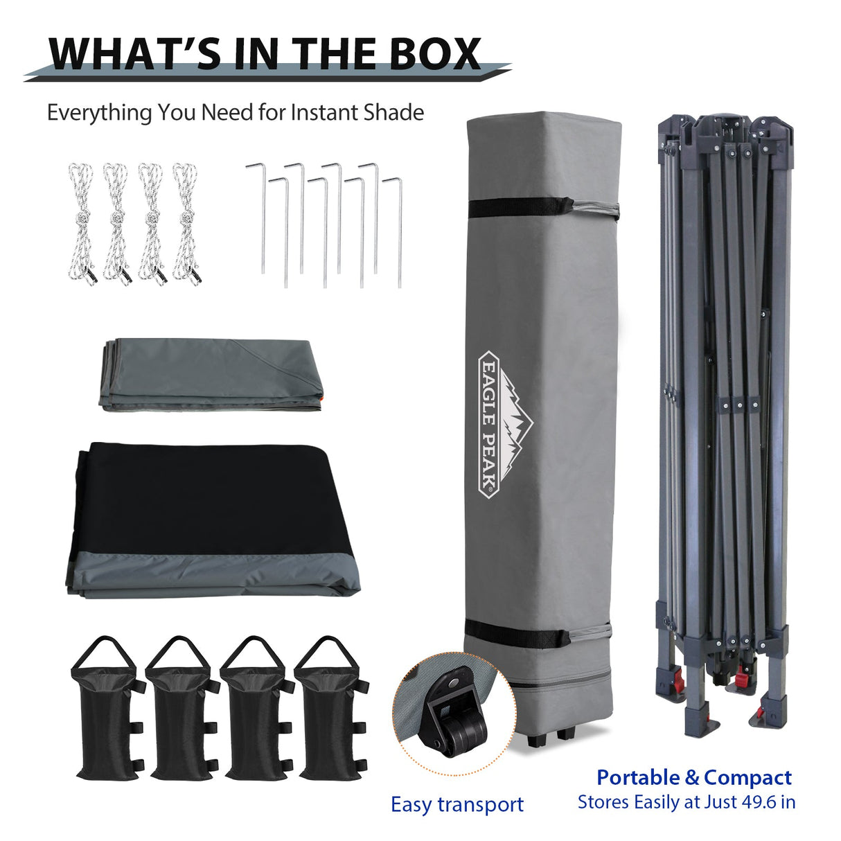 13x13 Straight Leg Pop Up Canopy Tent with 169 sqft of Shade - Eagle Peak Custom Canopy Tent