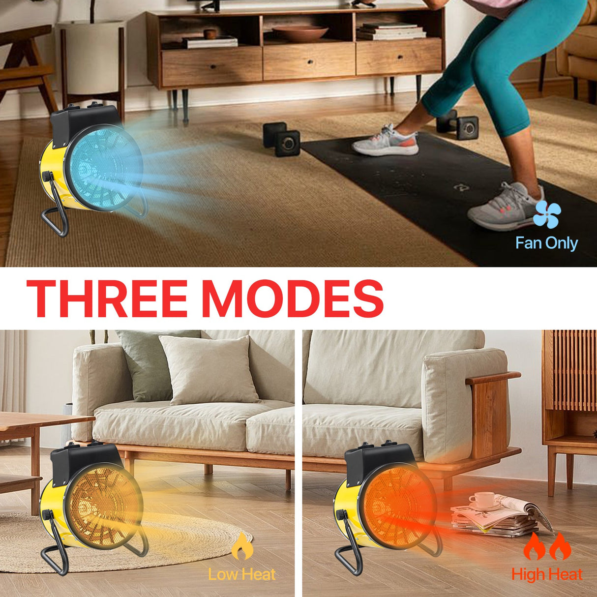 1500W Outdoor Heater, 1/2 Pack, Yellow - Eagle Peak Custom Canopy Tent